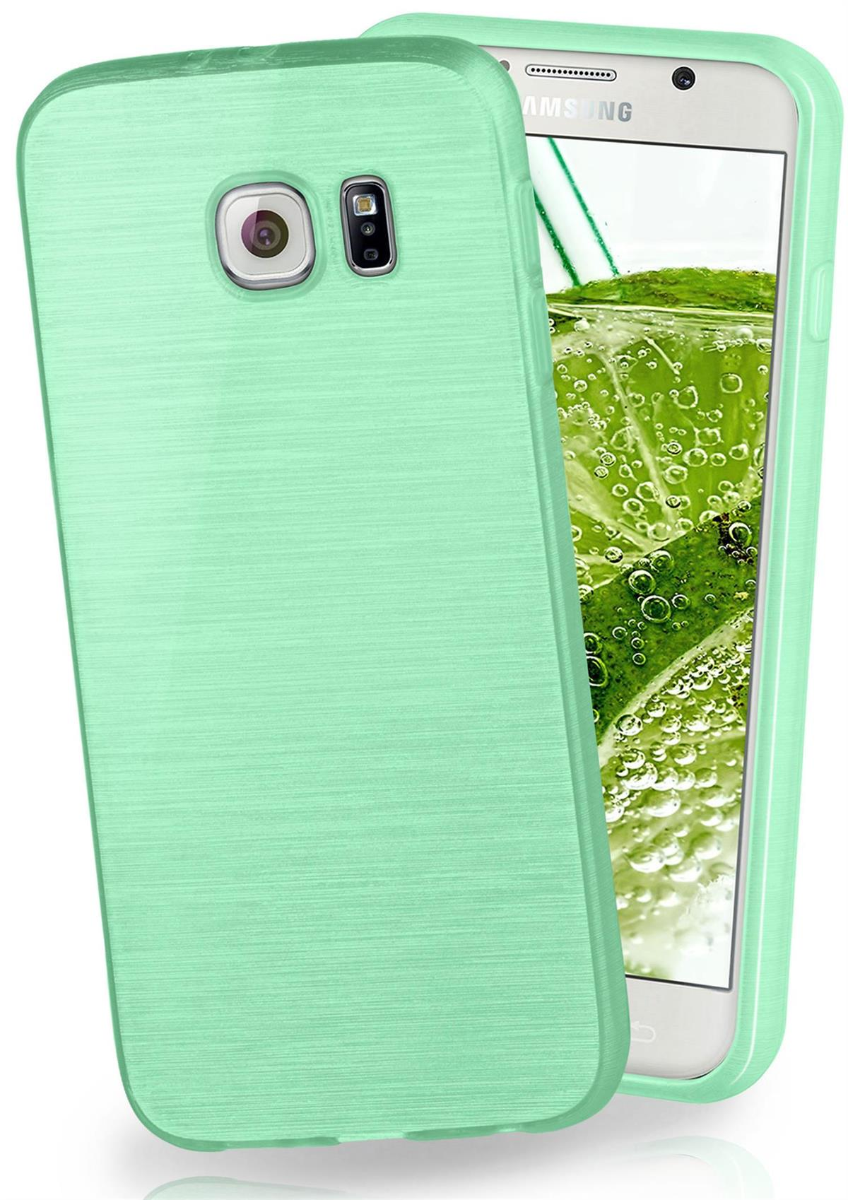 Backcover, Brushed S6, Galaxy Case, Samsung, Mint-Green MOEX