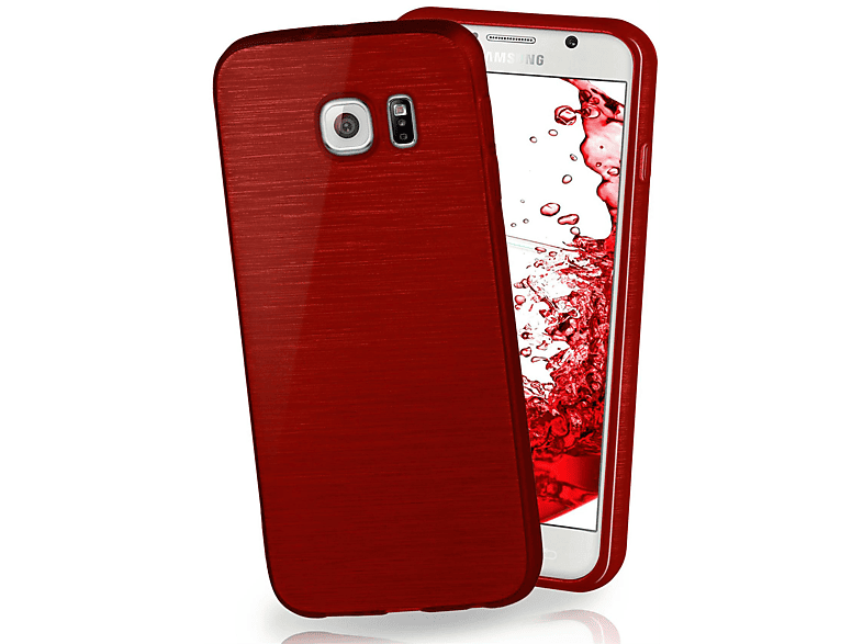 Backcover, Samsung, Brushed Crimson-Red S6, Galaxy Case, MOEX