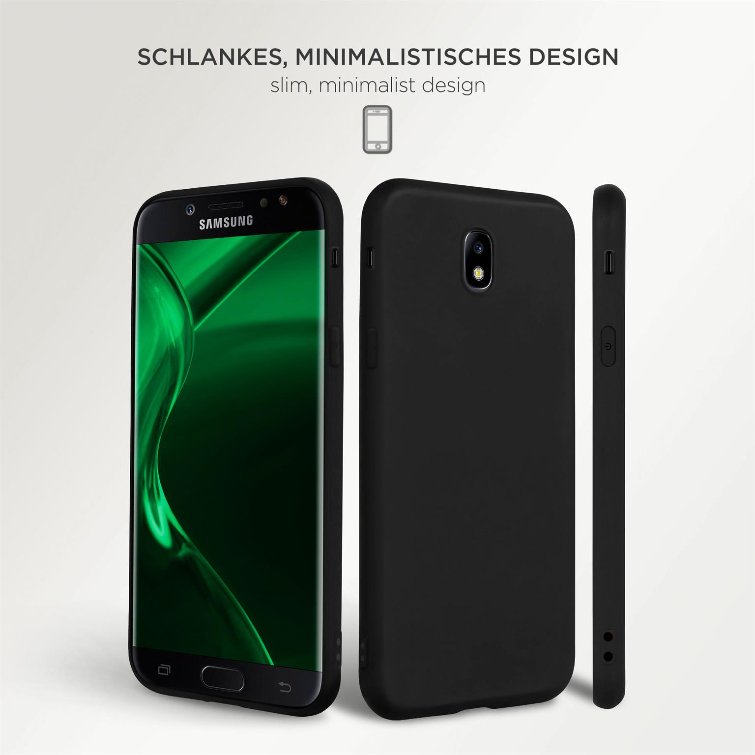 Schwarze Handyhülle mit einem Telefon darin. Zeigt das Telefon aus verschiedenen Winkeln.