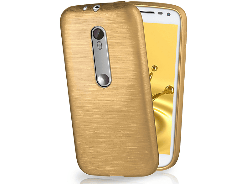 MOEX Brushed Case, Backcover, Motorola, Moto G3, Ivory-Gold