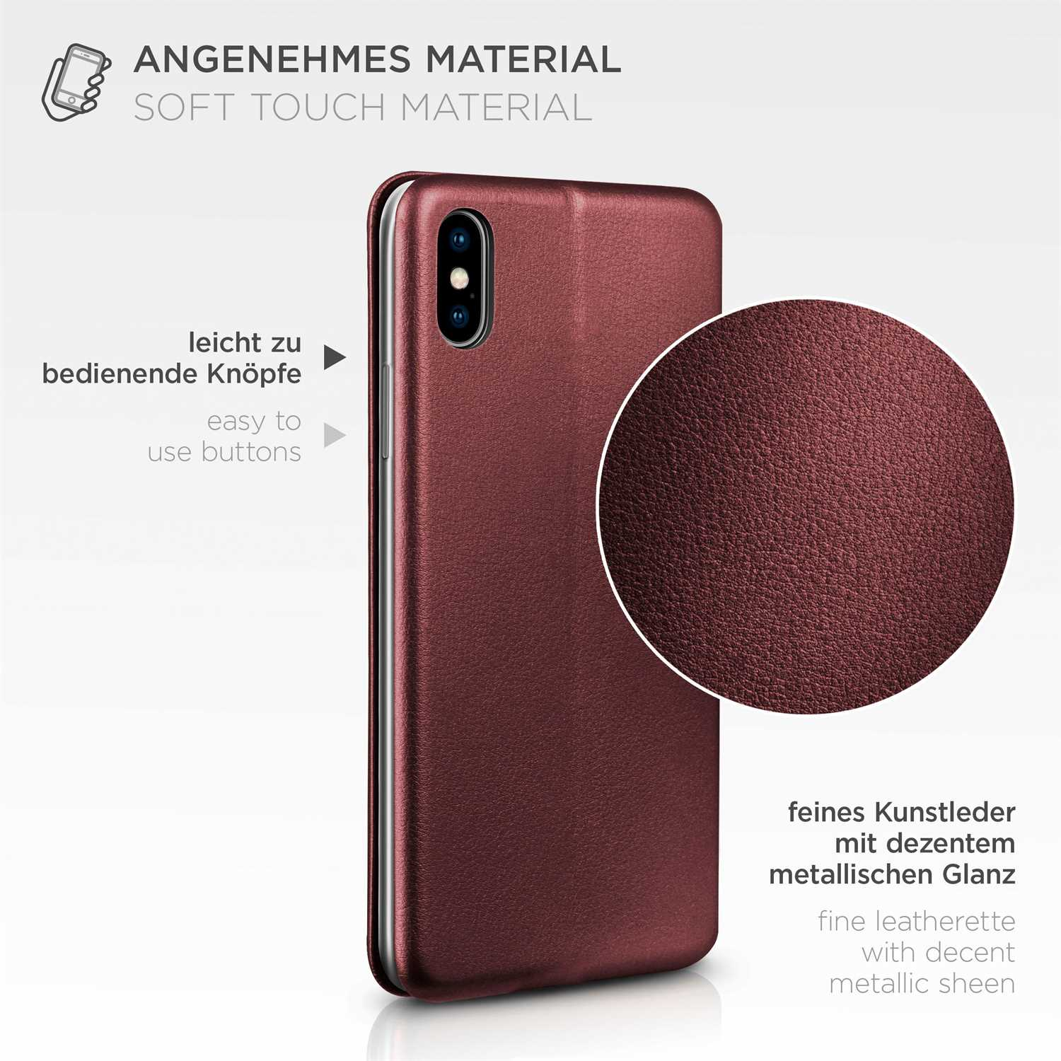 Case, Business Burgund XS iPhone Flip - Red Apple, Cover, Max, ONEFLOW