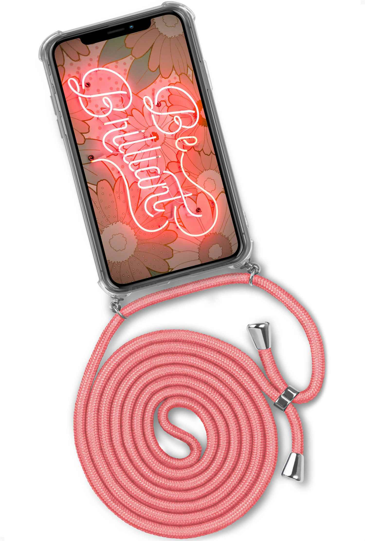 Twist Apple, Kooky Backcover, (Silber) iPhone Case, ONEFLOW XR, Flamingo