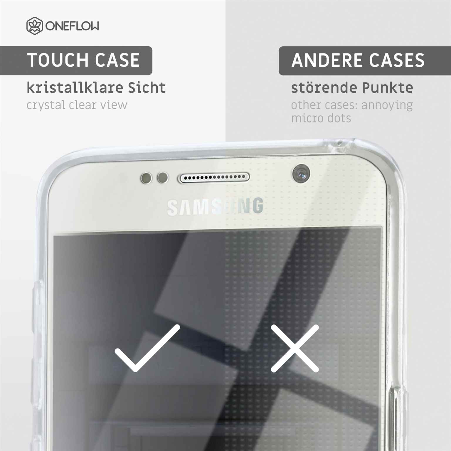 ONEFLOW Full S6, Case, Touch Cover, Ultra-Clear Galaxy Samsung,