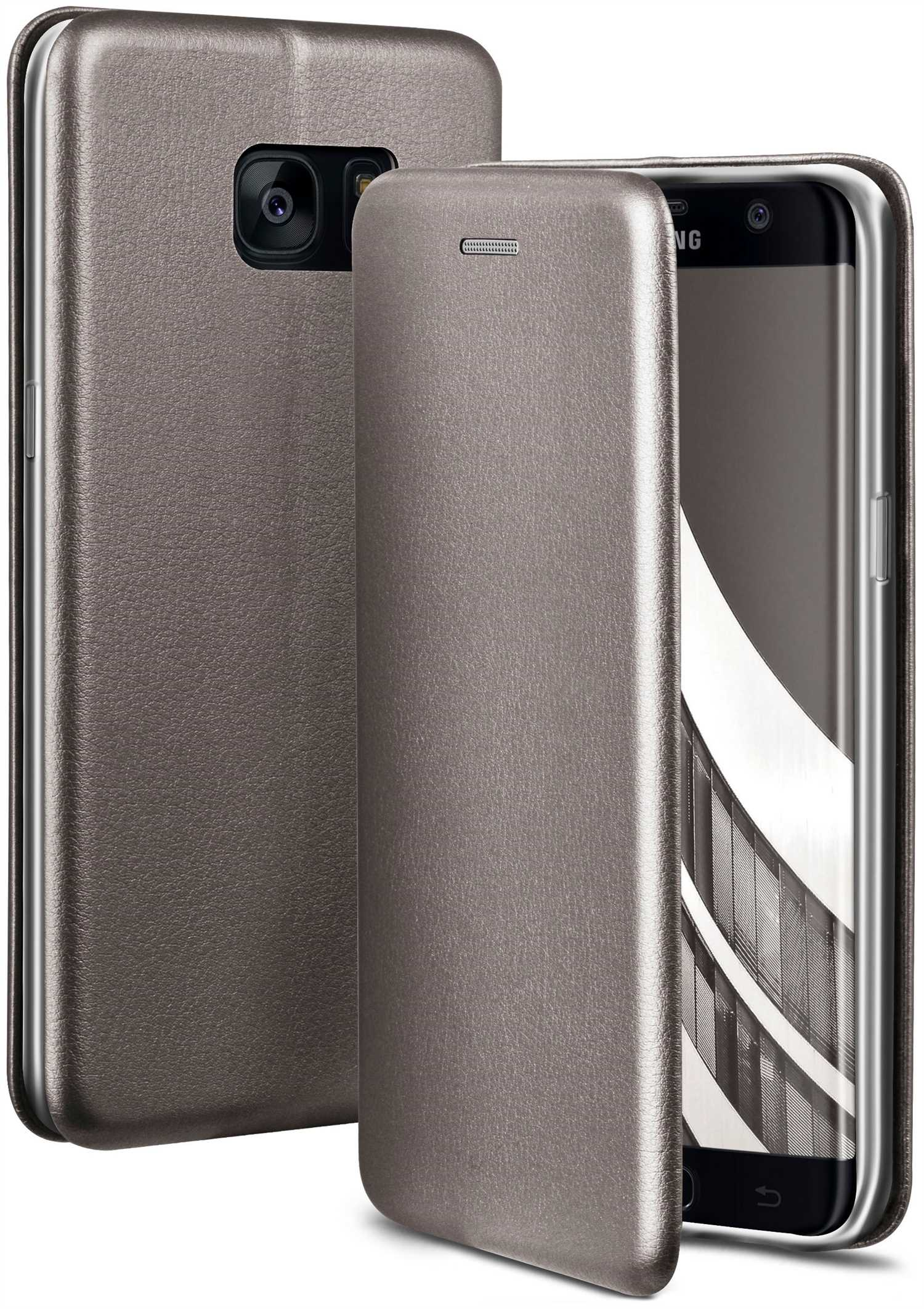 Samsung, Cover, ONEFLOW Galaxy Edge, Flip Business - Case, Grey Skyscraper S7