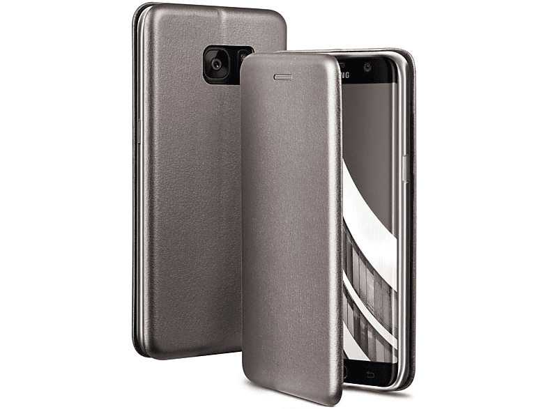 ONEFLOW Business Case, Flip Cover, Samsung, Galaxy S7 Edge, Skyscraper - Grey