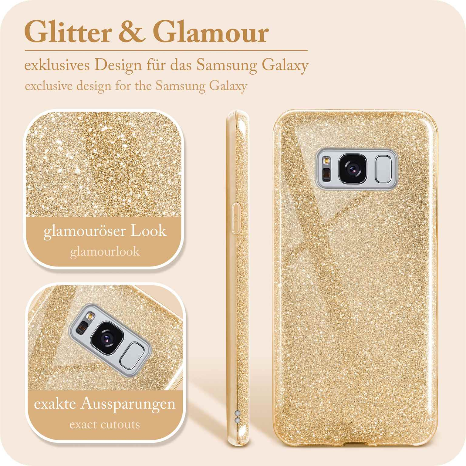 ONEFLOW Glitter Case, Backcover, S8, Samsung, Gold Shine Galaxy 