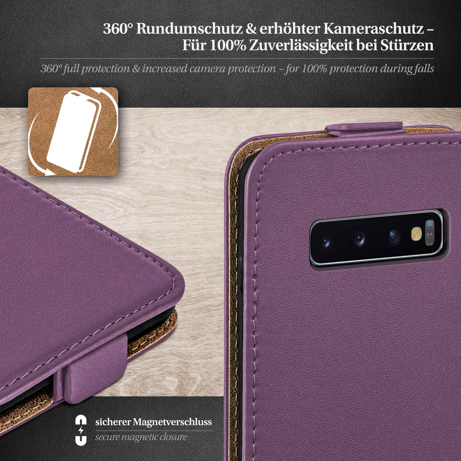 MOEX Flip Case, Flip Plus, Galaxy Samsung, S10 Indigo-Violet Cover