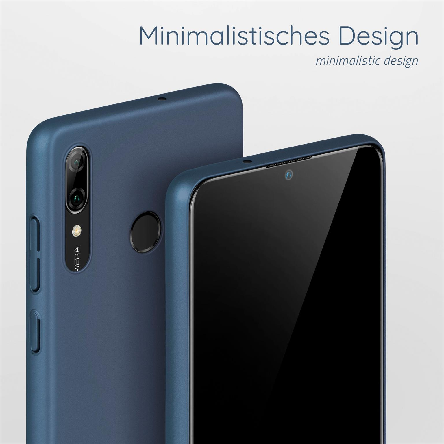Zwei blaue Telefone. Weißer Hintergrund. Minimalistisches Design.
