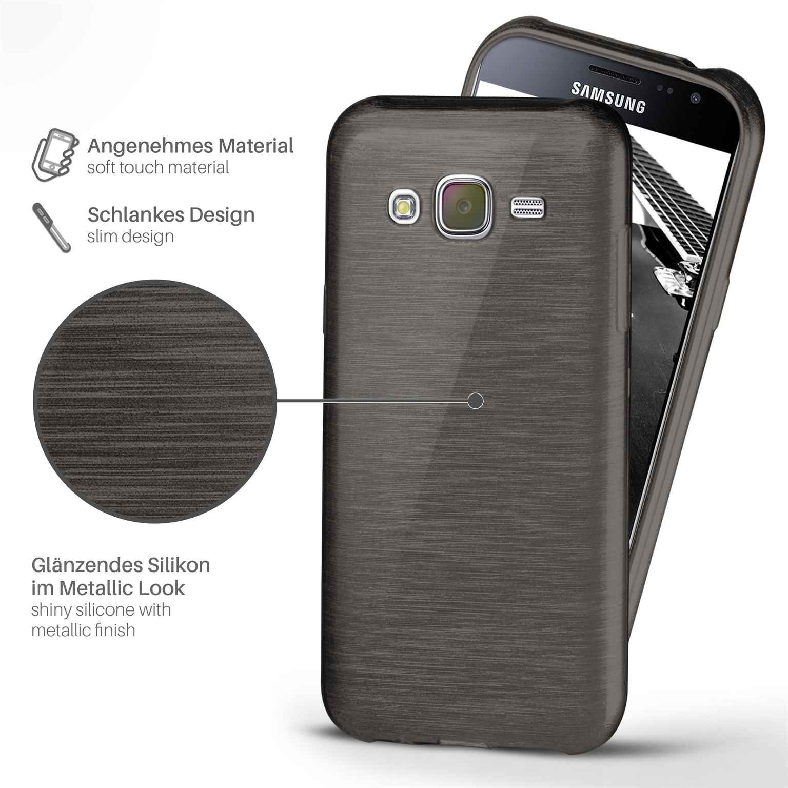 MOEX Brushed Case, Backcover, Samsung, J3 Galaxy Slate-Black (2016)