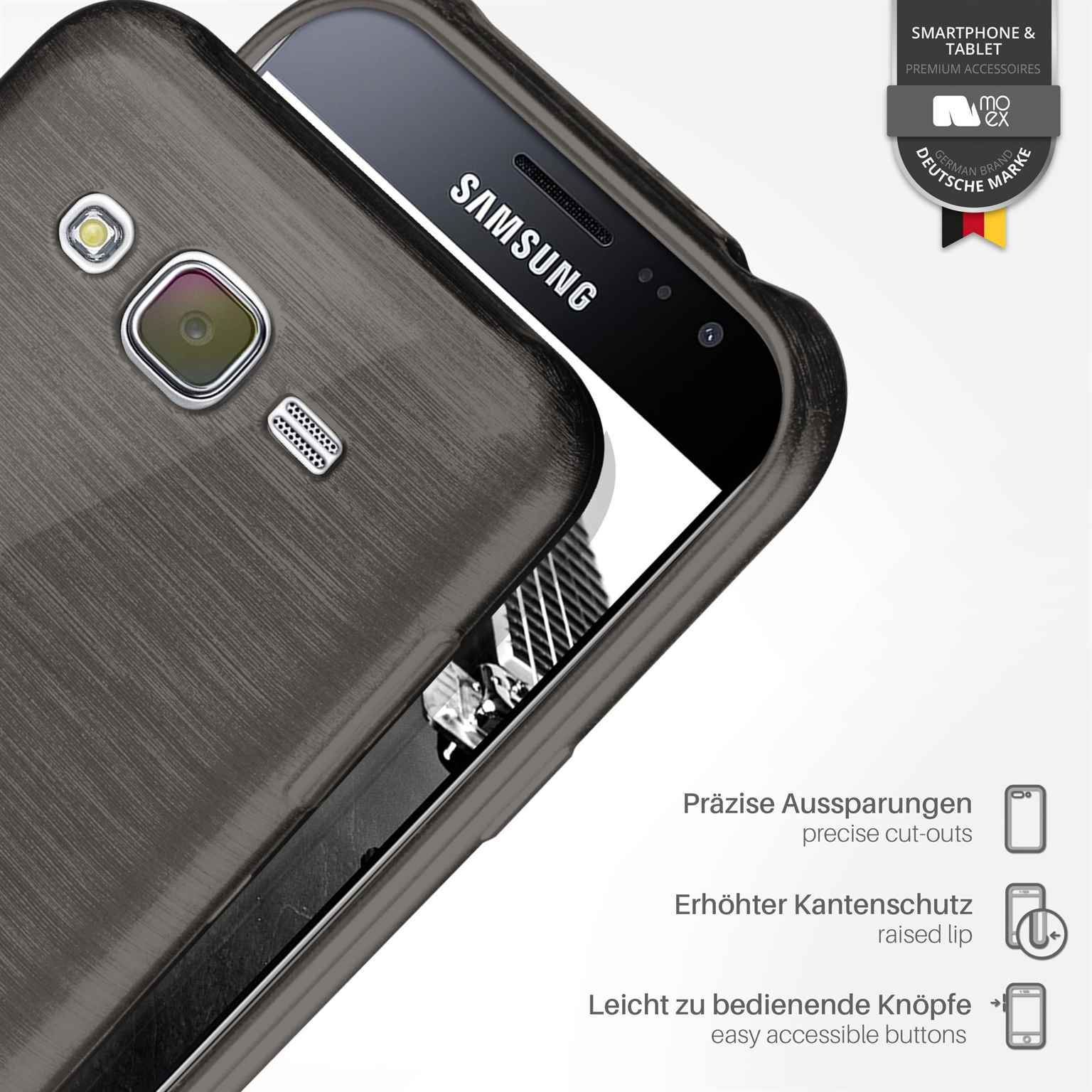 MOEX Brushed Case, Backcover, Samsung, J3 Galaxy Slate-Black (2016)