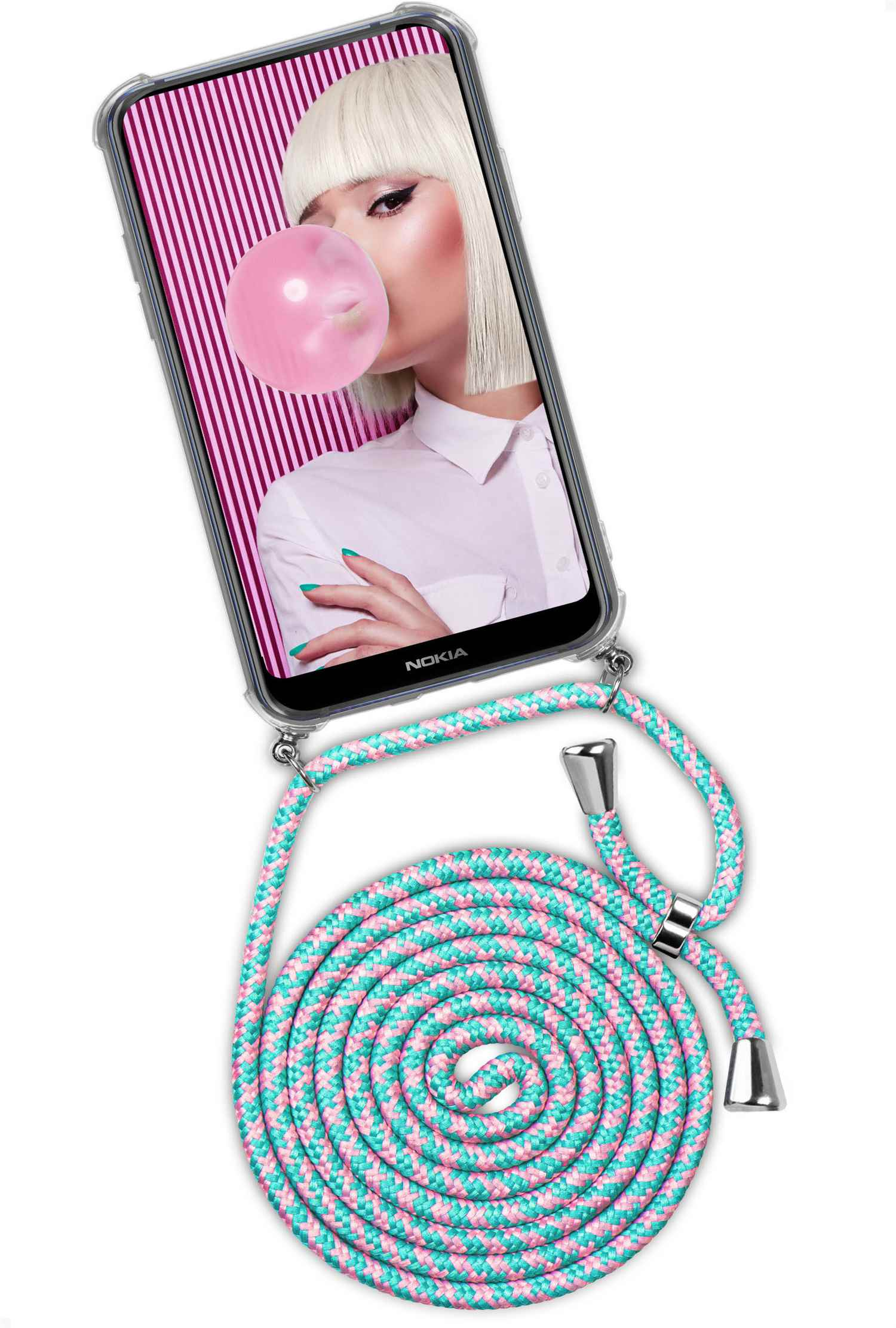 ONEFLOW Twist Case, Backcover, Nokia, 7.1, (Silber) Bubblegum