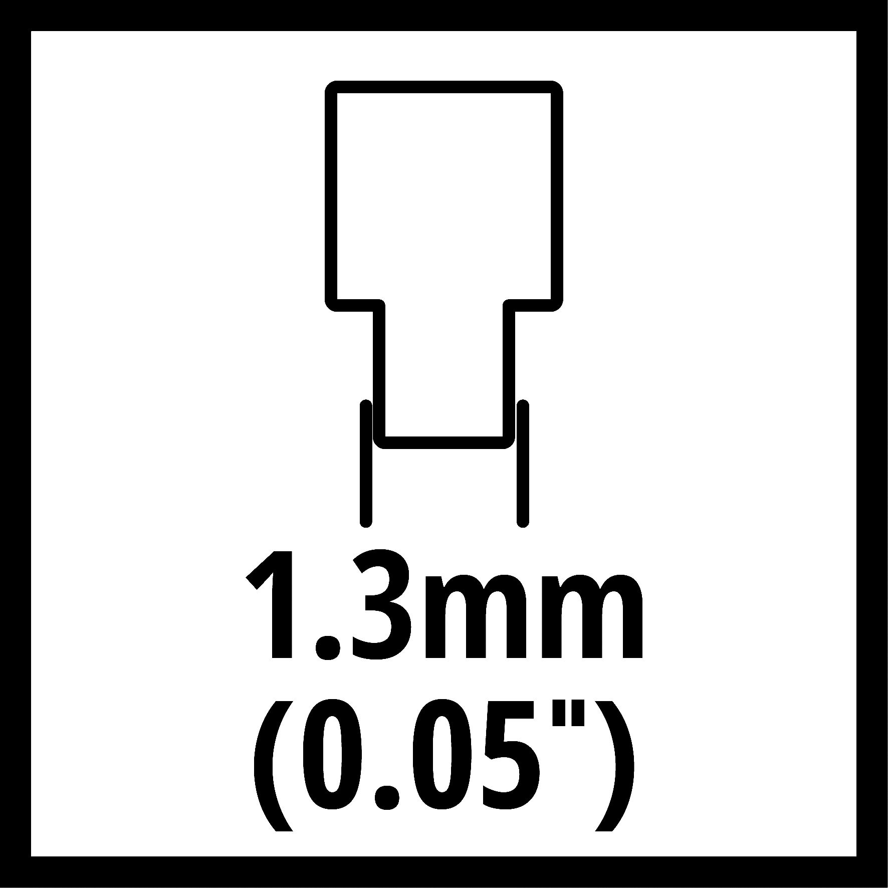 Schild mit Form und Text 1,3 mm (0,05").