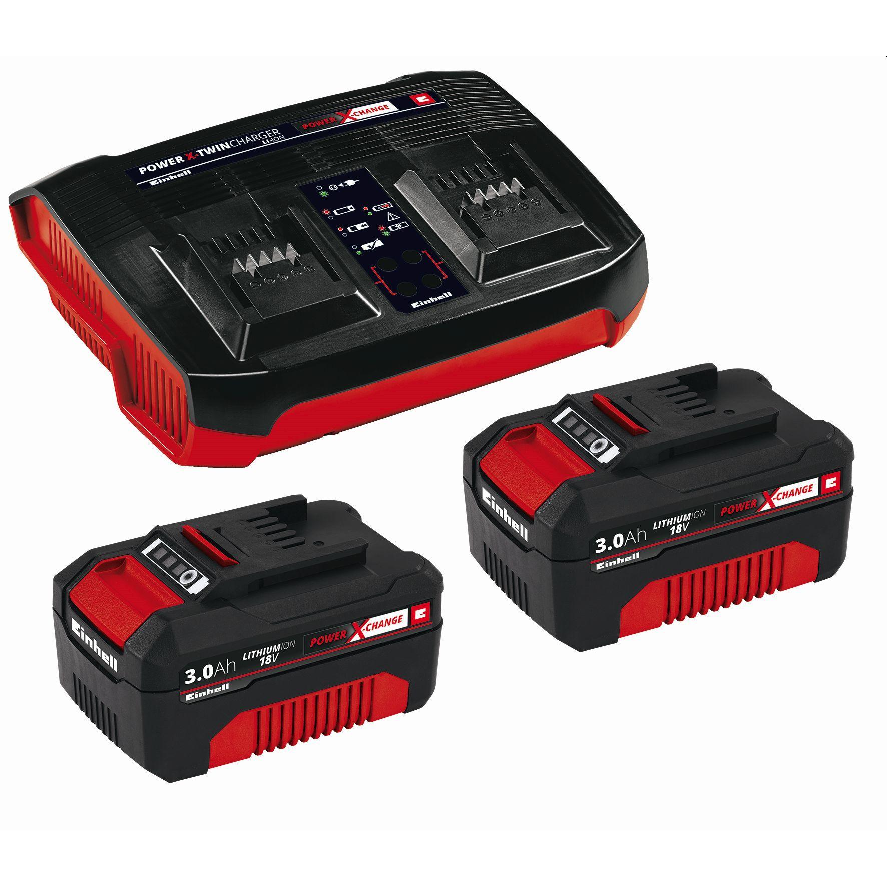 3,0Ah EINHELL PXC-Starter-Kit, Rot Kit & 2x Twincharger