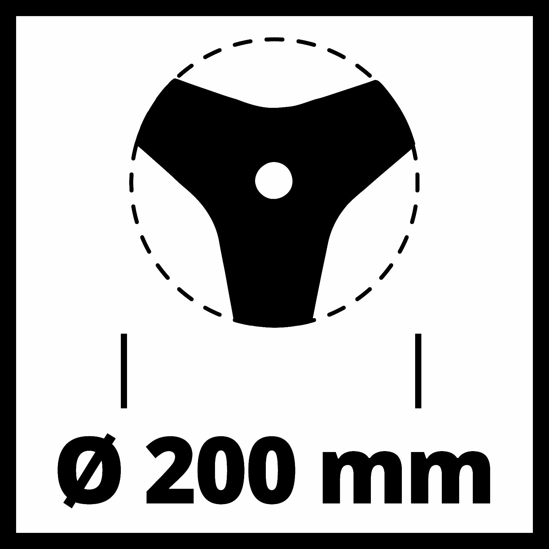 Ein Schwarz-Weiß-Diagramm, das einen Kreis mit Messungen zeigt.
