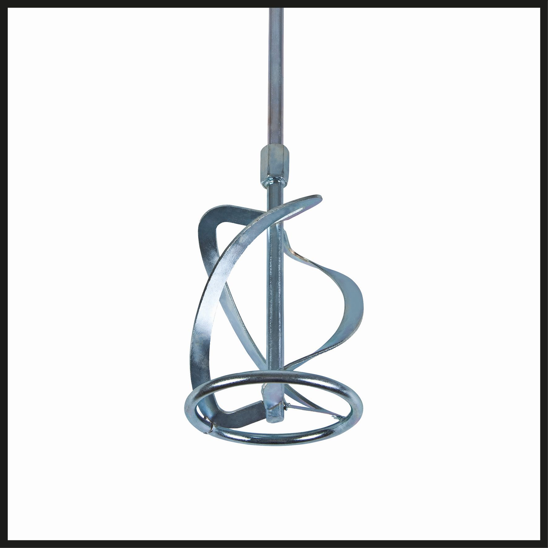 Metall-Mixerklinge mit spiralförmigem Design, vor weißem Hintergrund.