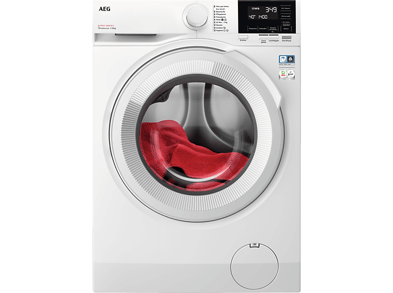 AEG 6000 ProSense® / 10 kg Weiß Serie 6000 ProSense® mit Mengenautomatik  Waschmaschine (10,0 kg, 1351 U/Min., A) | MediaMarkt