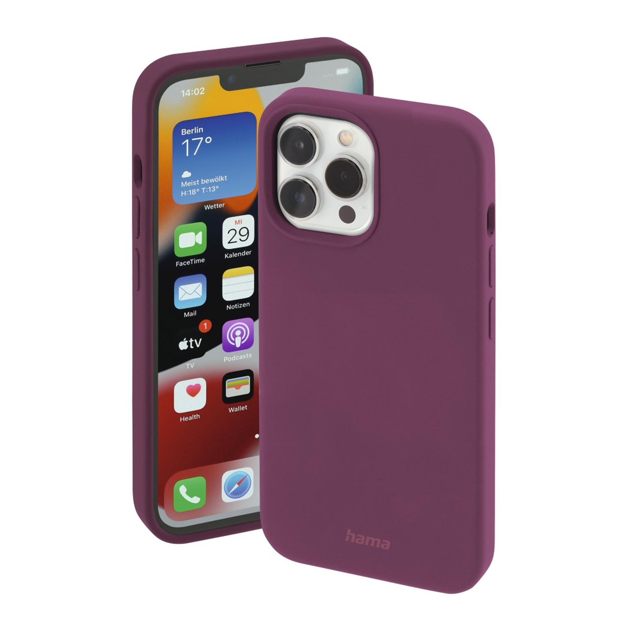 HAMA MagCase Finest Feel PRO, Backcover, Apple, iPhone Pro, Bordeaux 13