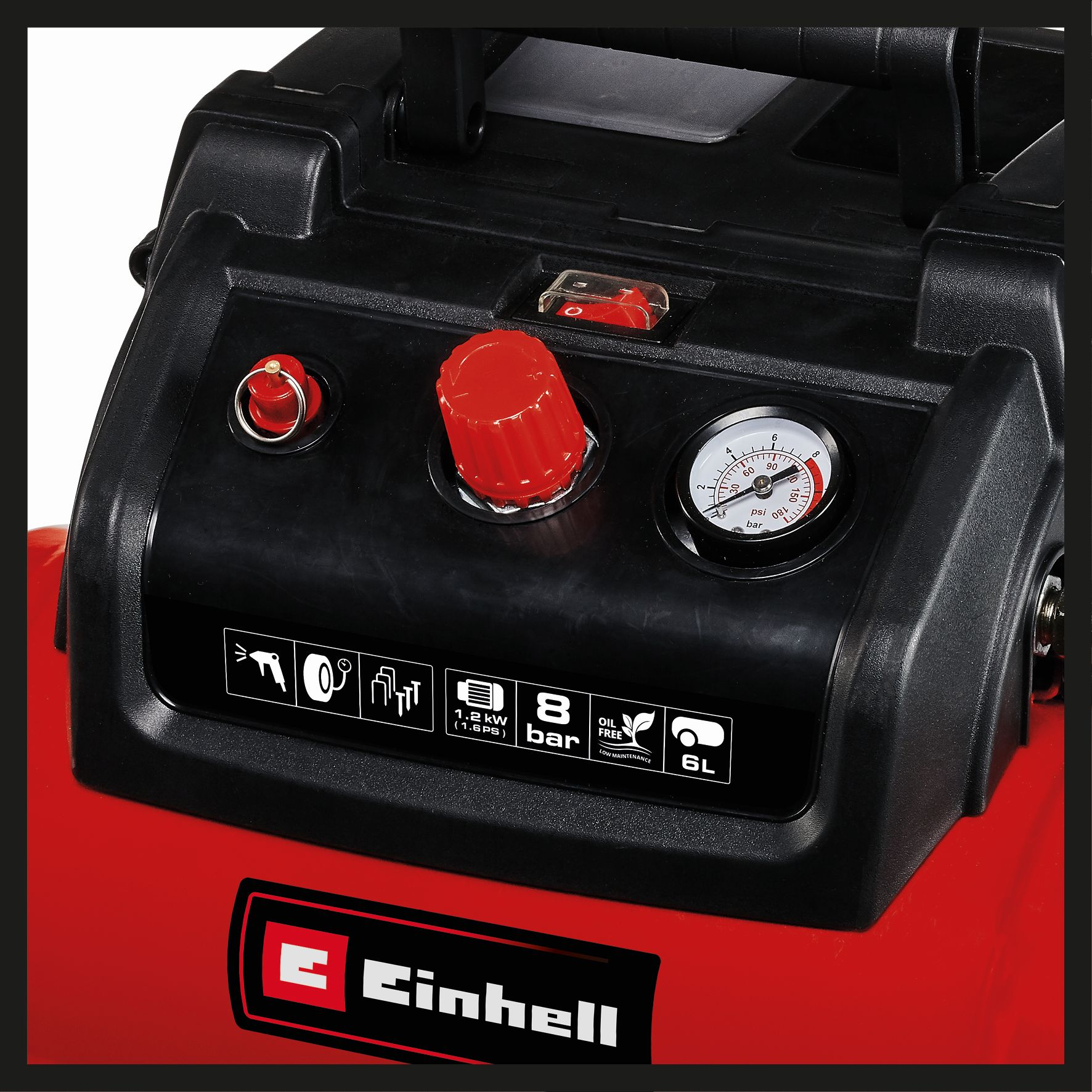 EINHELL TC-AC 190/6/8 OF Set Kompressor, Rot