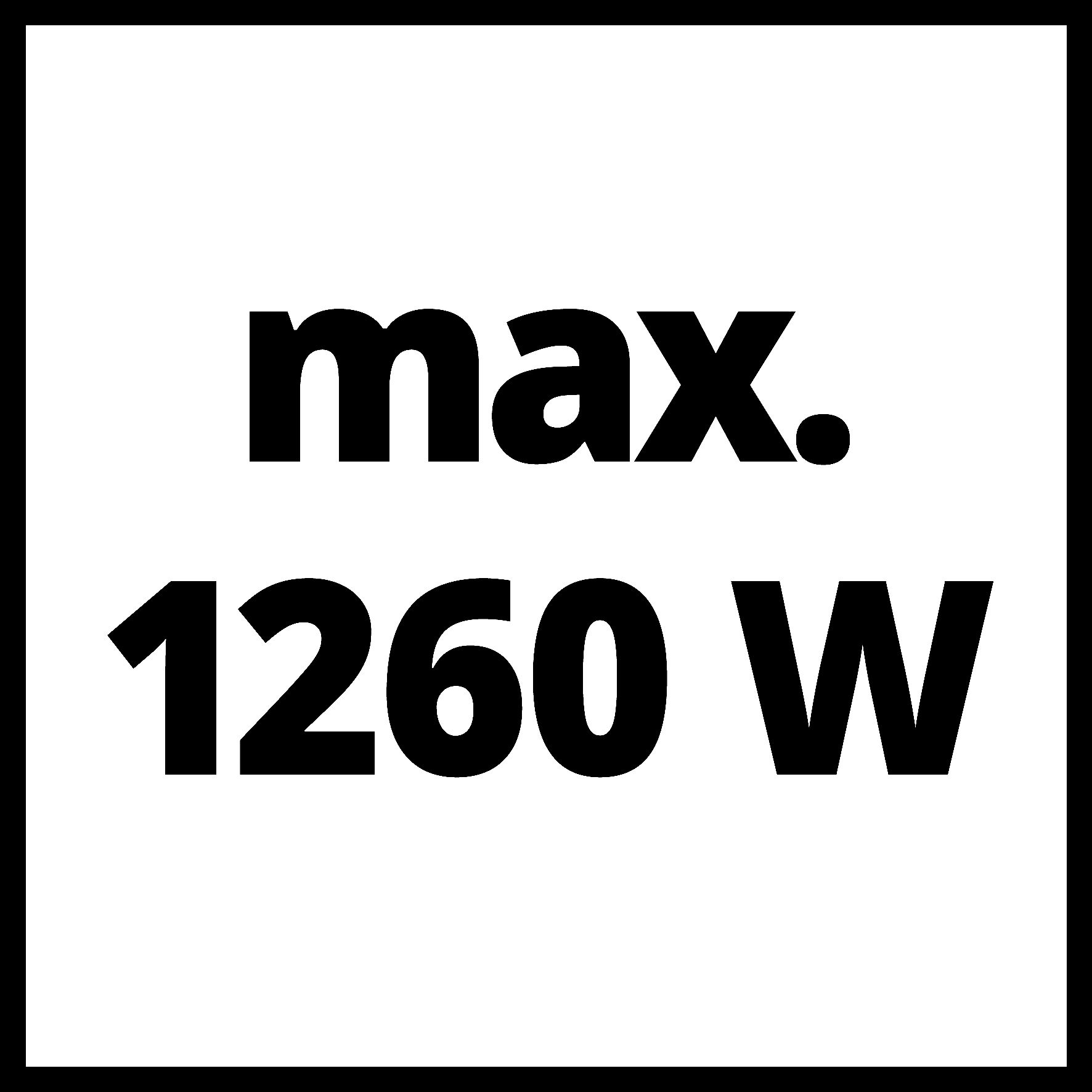 Testo nero su quadrato bianco: max. 1260 W.