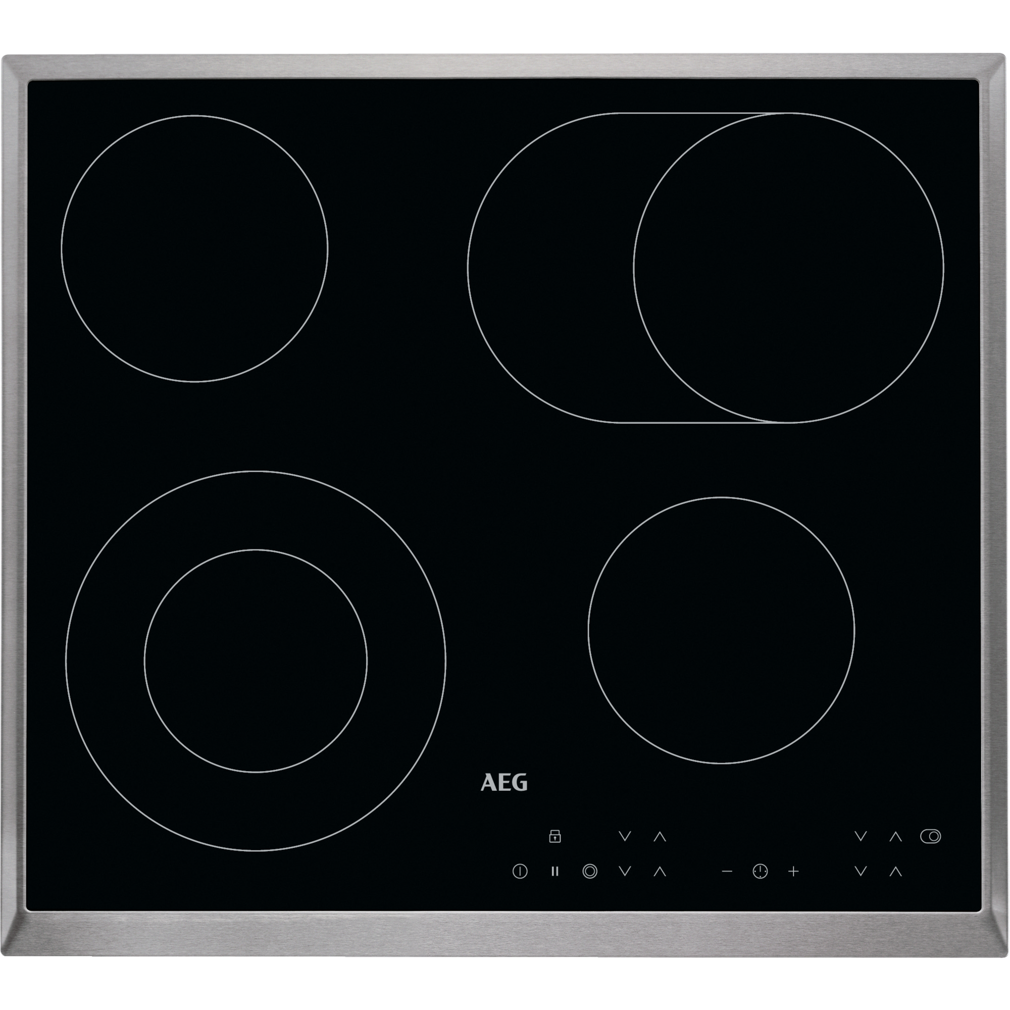 Placa de vitrocerámica - AEG HK634060XB, 4 zonas, 576 mm, Negro