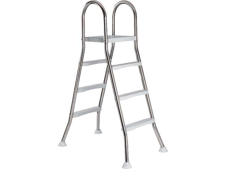 SWIM & FUN Ladder 3-Steps w/Platform Poolleiter, Grau