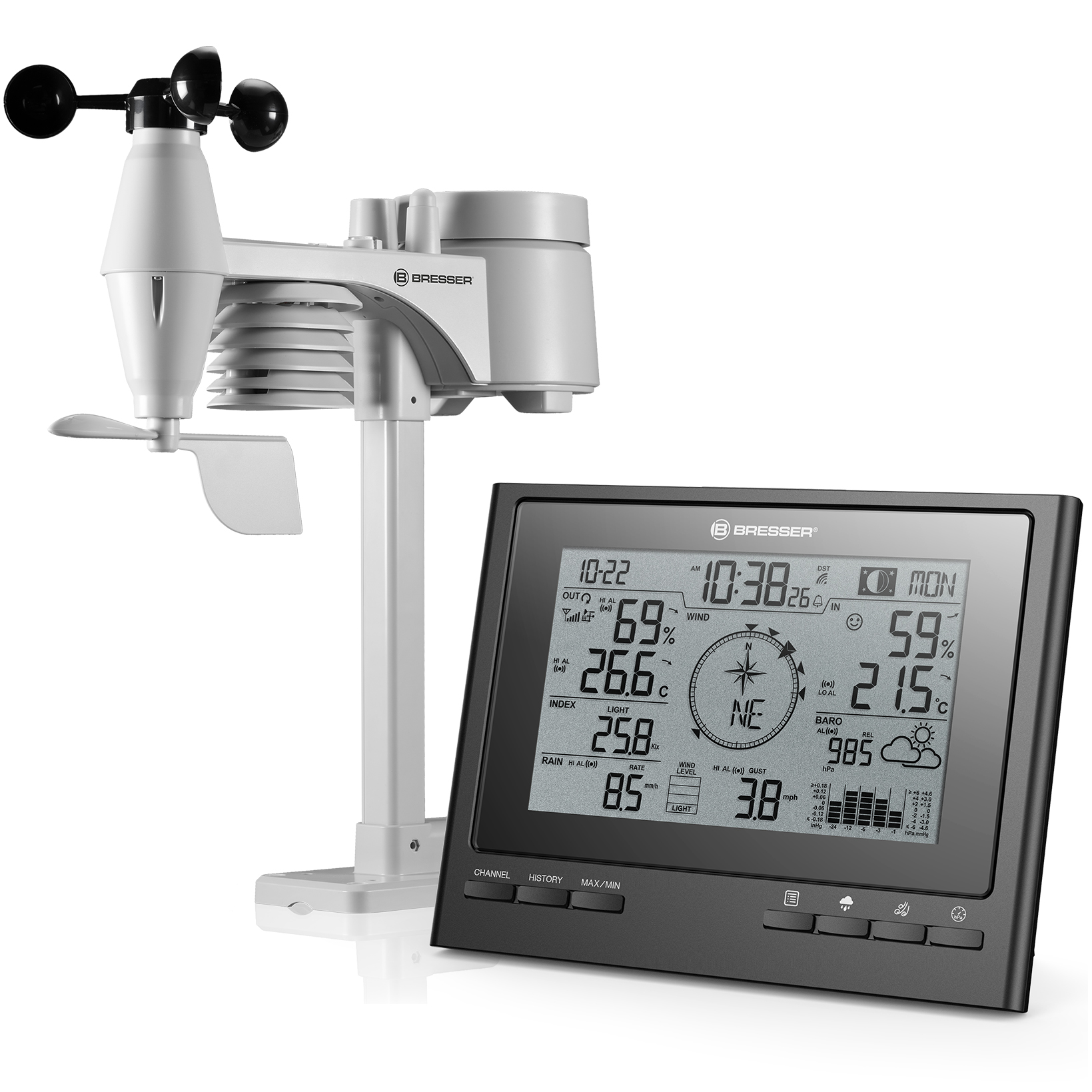 7-in-1 Exklusive BRESSER ClimateScout Wetterstation Funk