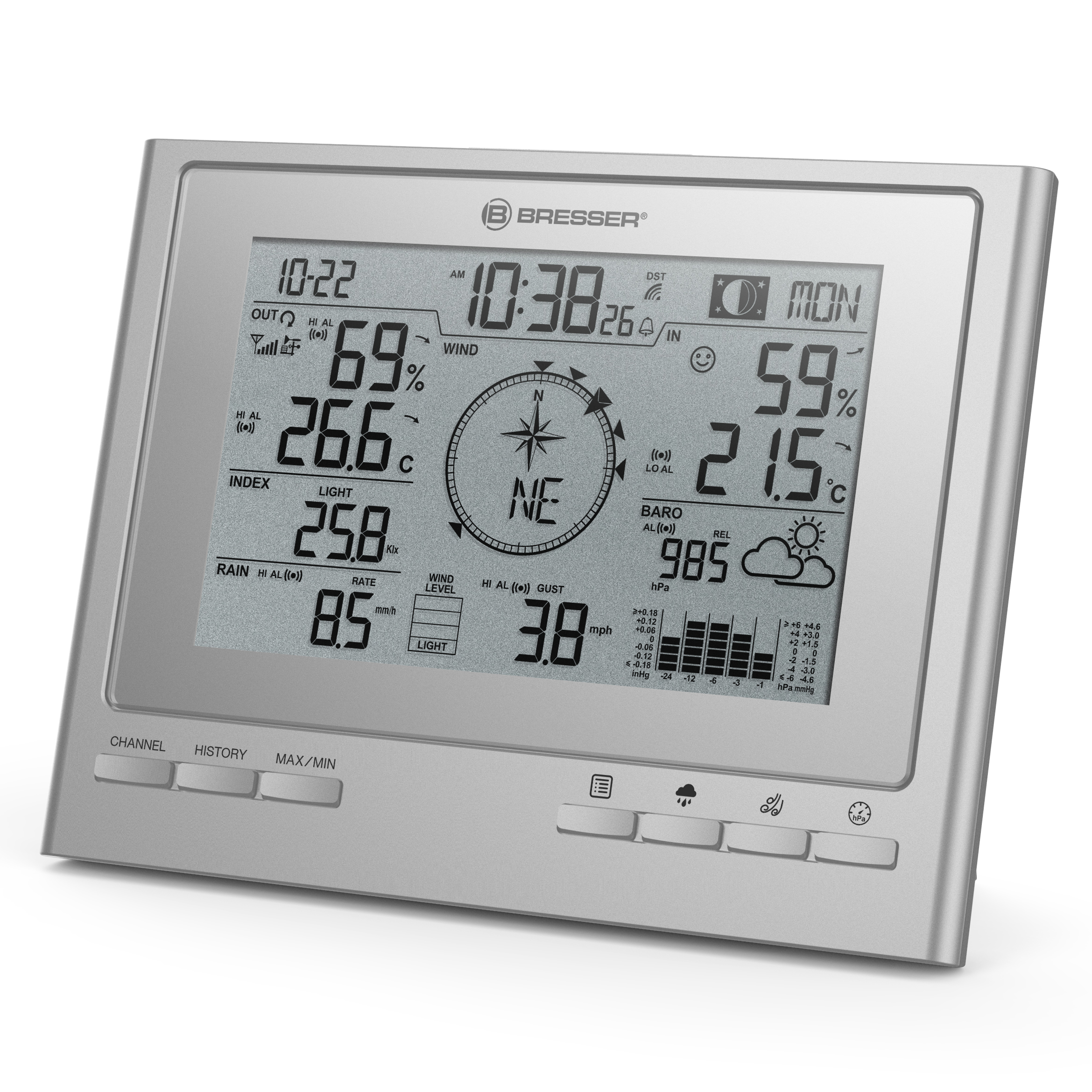 BRESSER 7-in-1 Exklusive Wetterstation Funk ClimateScout