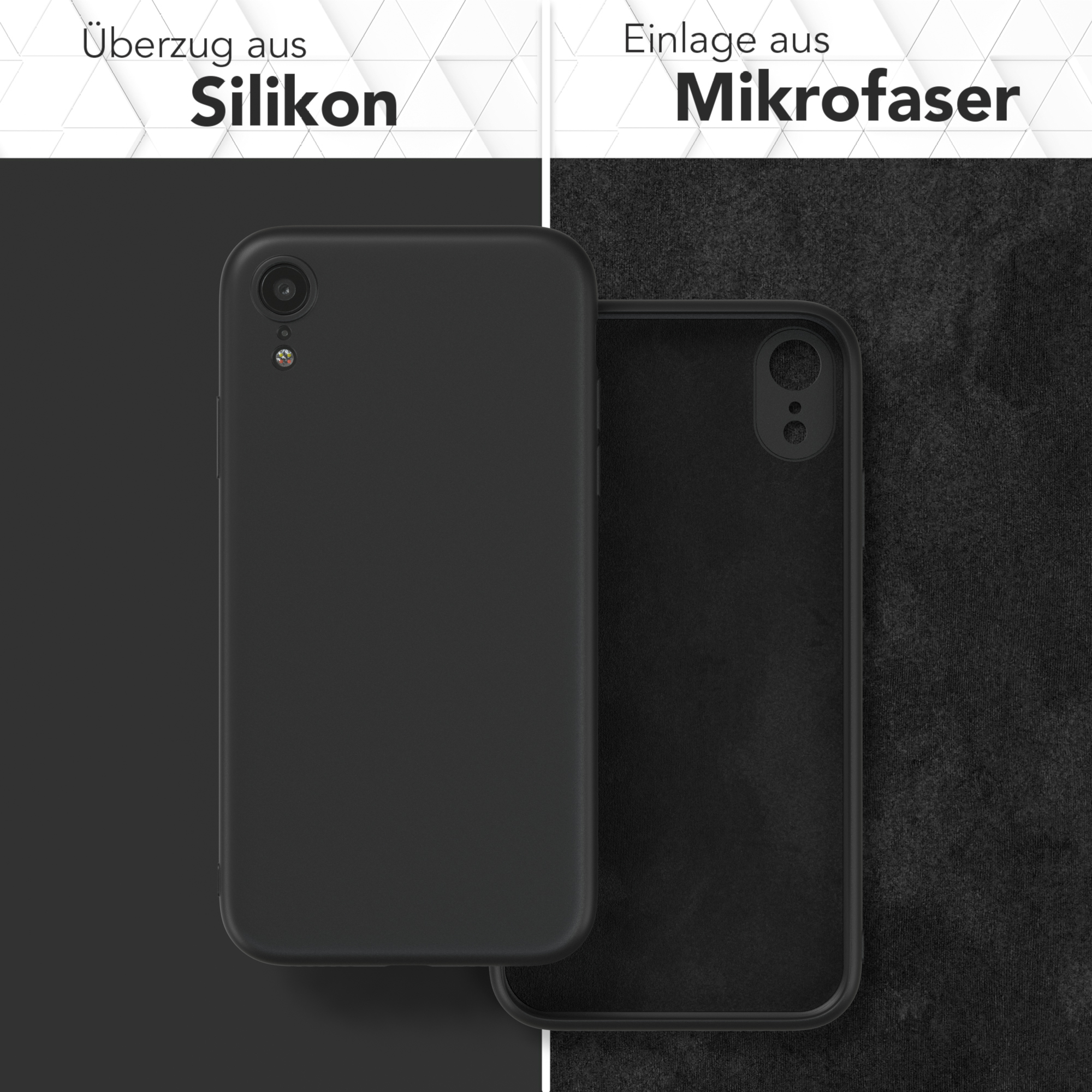 iPhone Schwarz Silikon XR, Handycase Backcover, Matt, EAZY CASE Apple, TPU