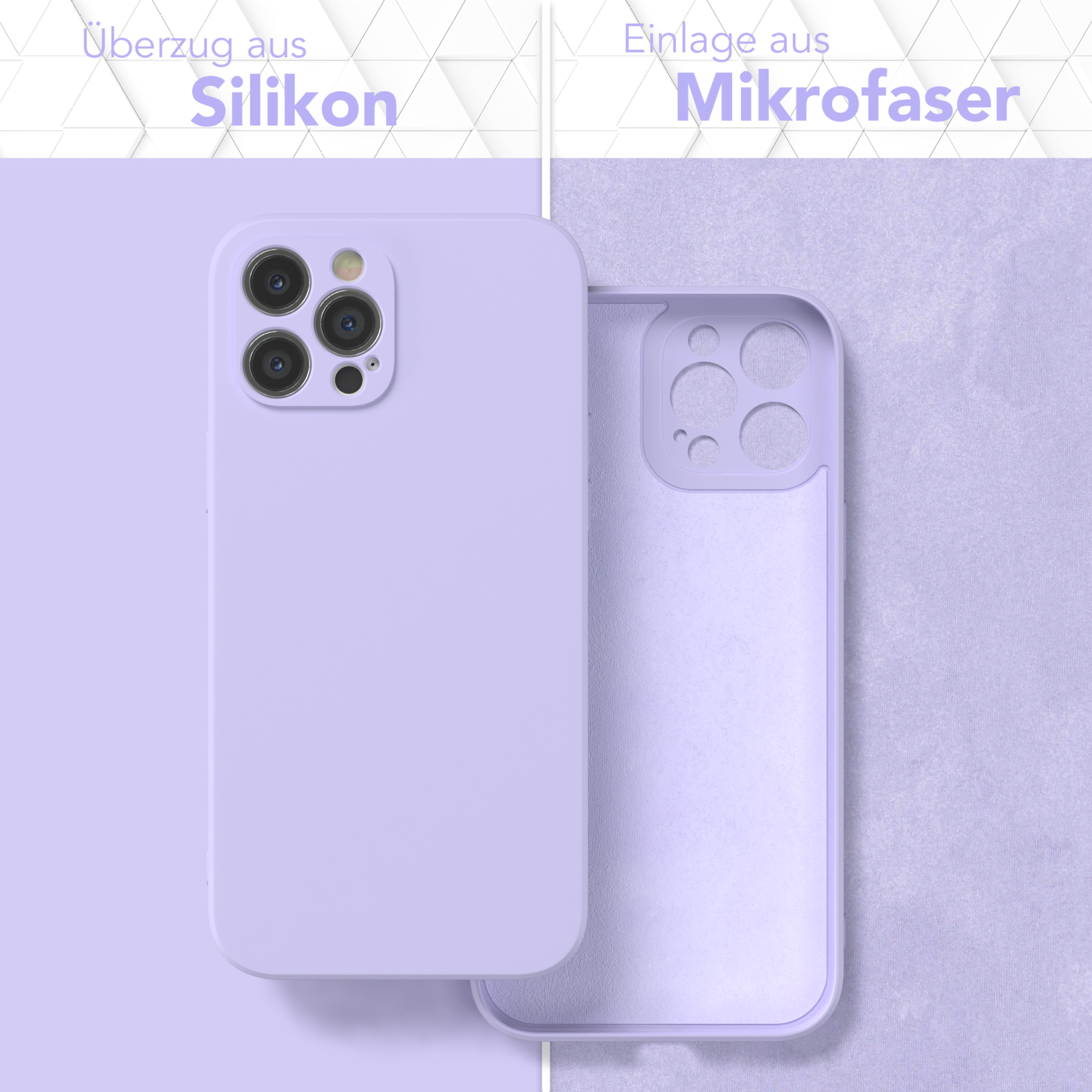 CASE Backcover, Pro Matt, Lavendel Violett TPU Handycase iPhone EAZY Apple, 12 Lila Max, / Silikon