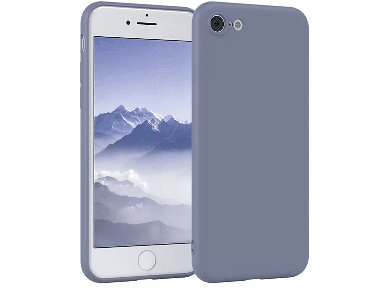EAZY CASE TPU Silikon Handycase Blau iPhone Backcover, SE Apple, 2020, 2022 7 Eis / iPhone / SE 8, Matt