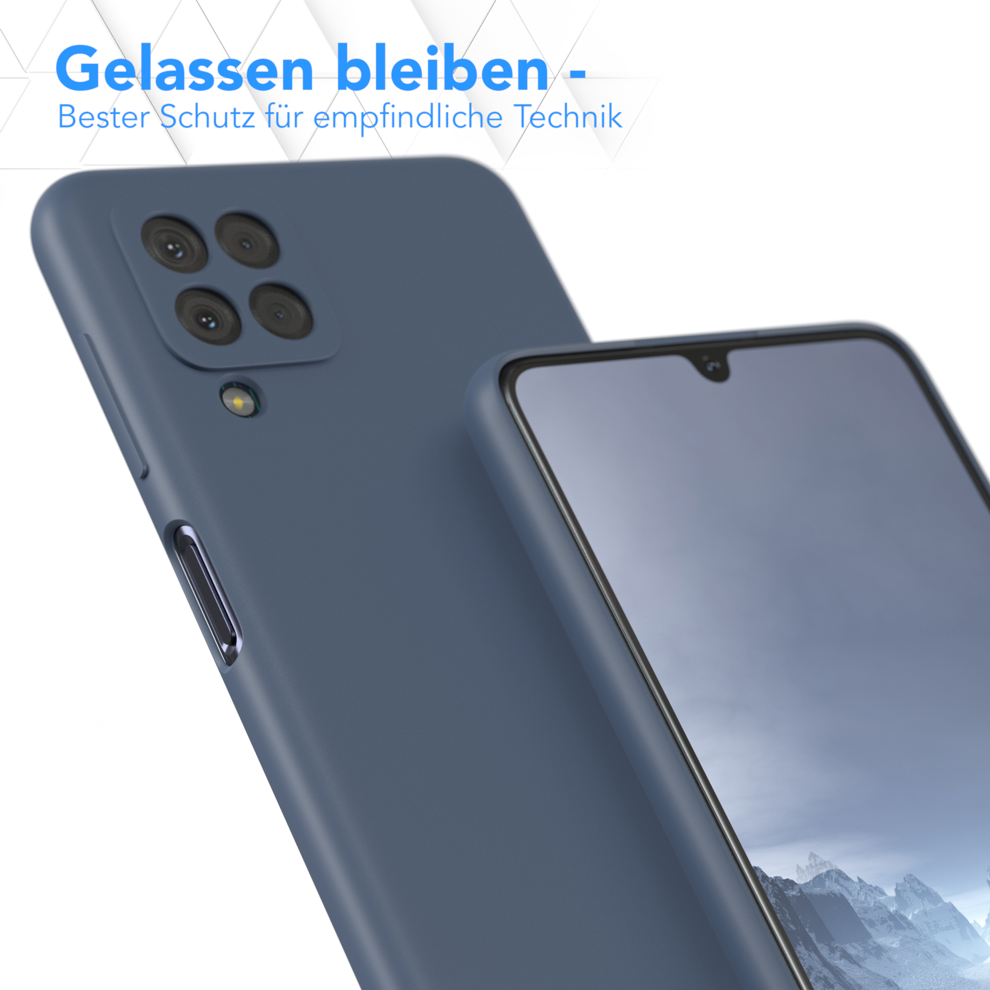 Blau Handycase A22 Silikon M32 CASE Matt, 4G, / Galaxy / Backcover, / EAZY Petrol TPU Samsung, M22