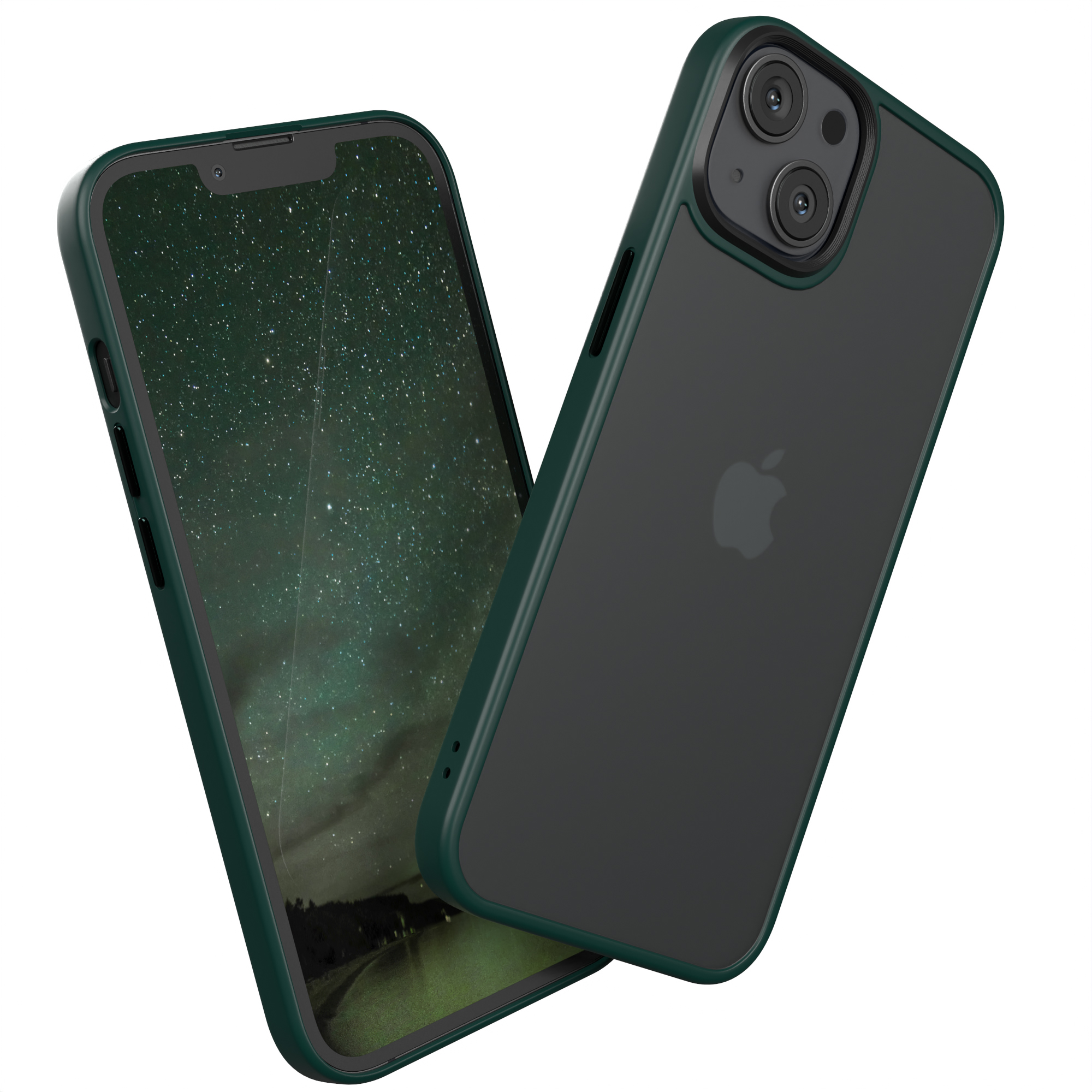 EAZY CASE Outdoor Case Matt, iPhone Apple, / 13, Grün Backcover, Nachtgrün