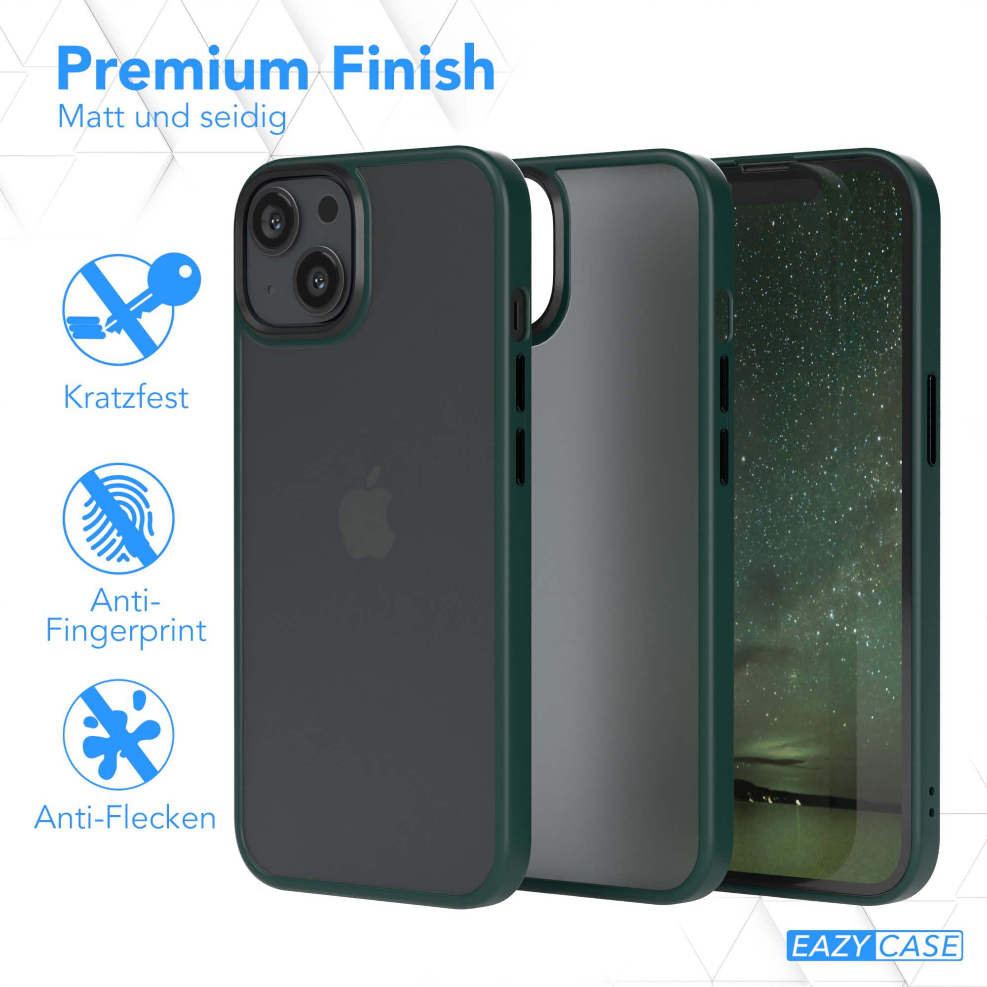 EAZY CASE Outdoor Nachtgrün Backcover, Apple, Case Grün iPhone 13, / Matt