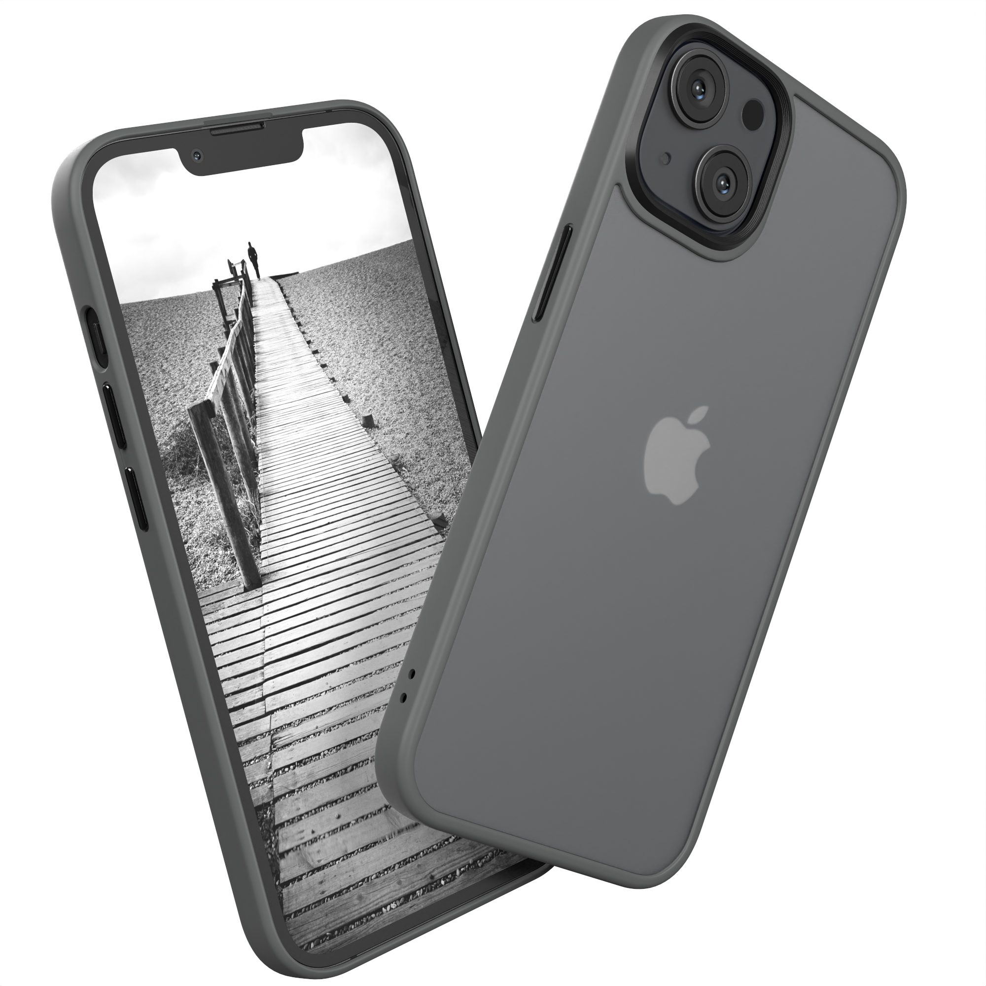 EAZY CASE Outdoor Case Matt, iPhone 13, Apple, Grau Backcover
