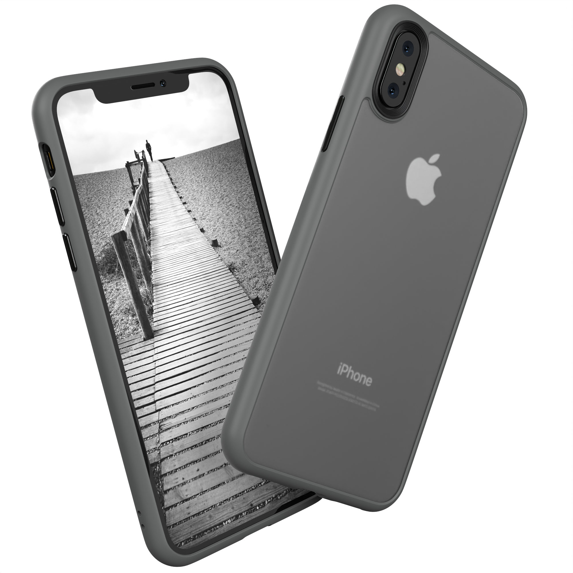 Grau Backcover, iPhone EAZY Outdoor X Matt, Case Apple, / XS, CASE