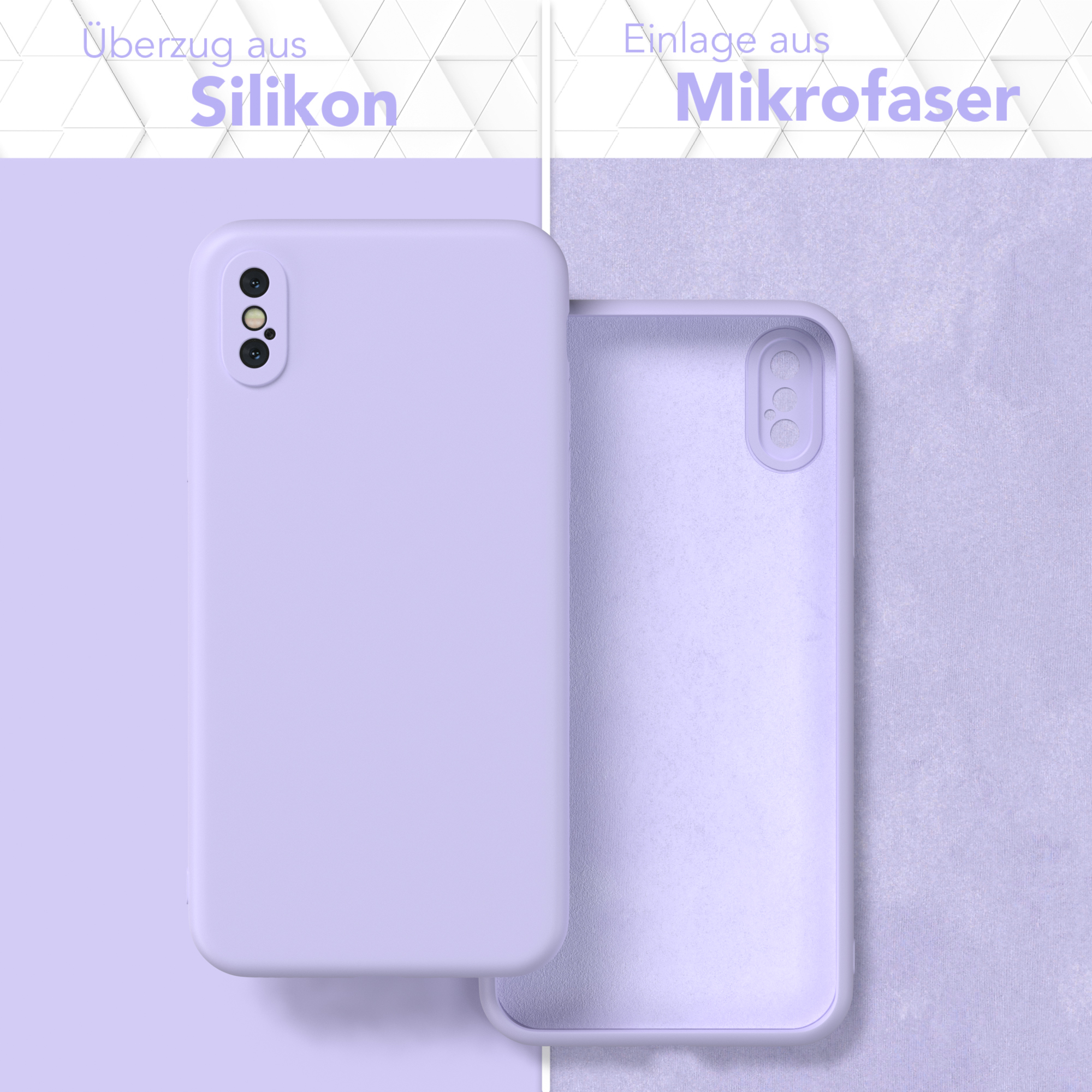 EAZY CASE TPU Lavendel X Violett / iPhone XS, / Silikon Lila Matt, Apple, Backcover, Handycase