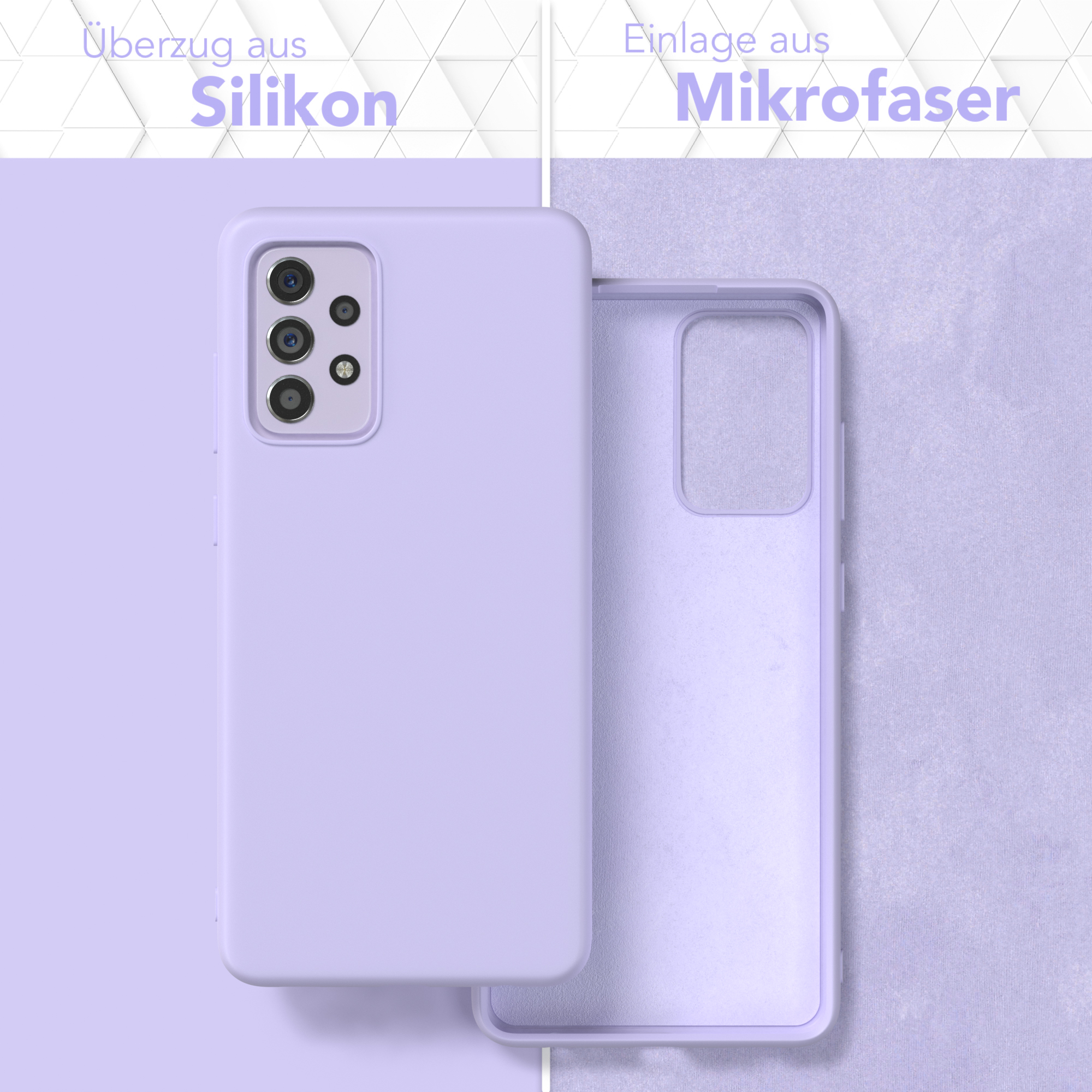 EAZY CASE TPU Silikon Matt, Backcover, Samsung, Violett A72 Lavendel 5G, / Lila Handycase A72 / Galaxy