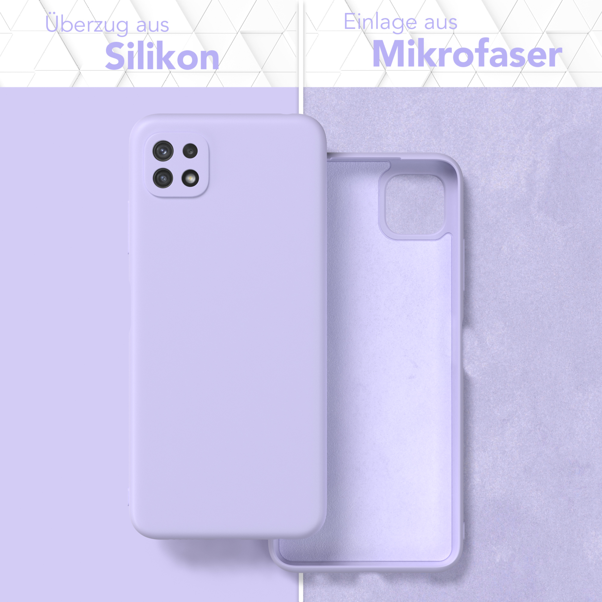 EAZY CASE TPU Silikon Handycase Matt, 5G, Lila Galaxy Backcover, Lavendel / A22 Samsung, Violett
