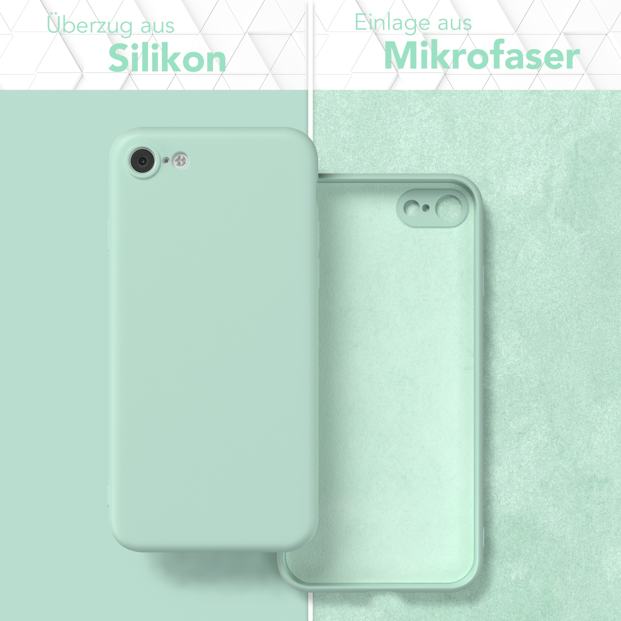 EAZY CASE TPU Handycase iPhone Backcover, 8, Matt, / Grün 2020, / 7 SE 2022 Silikon Mint SE Apple, iPhone