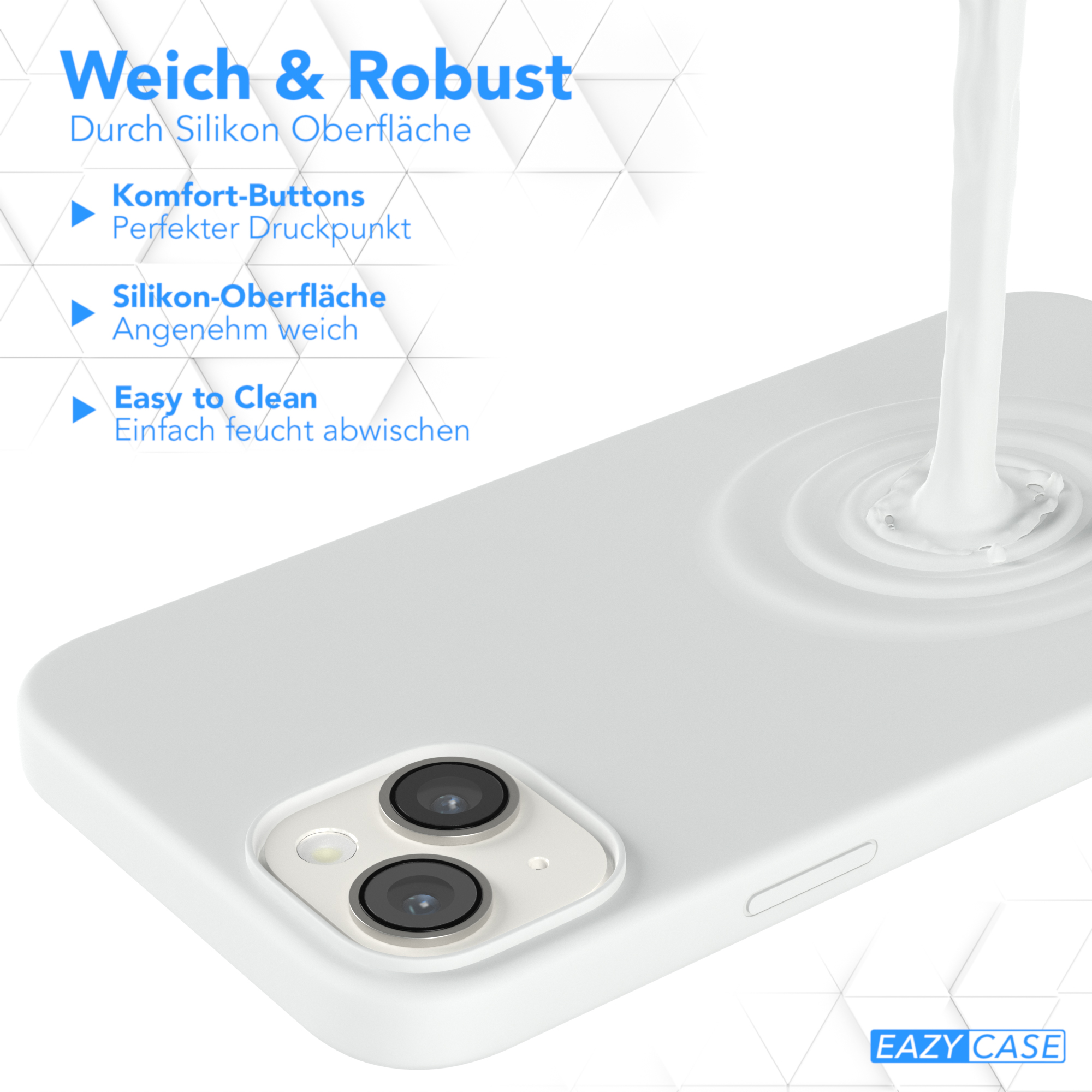 Silikon MagSafe, mit EAZY 14 Weiß Apple, iPhone Plus, CASE Handycase Premium Backcover,