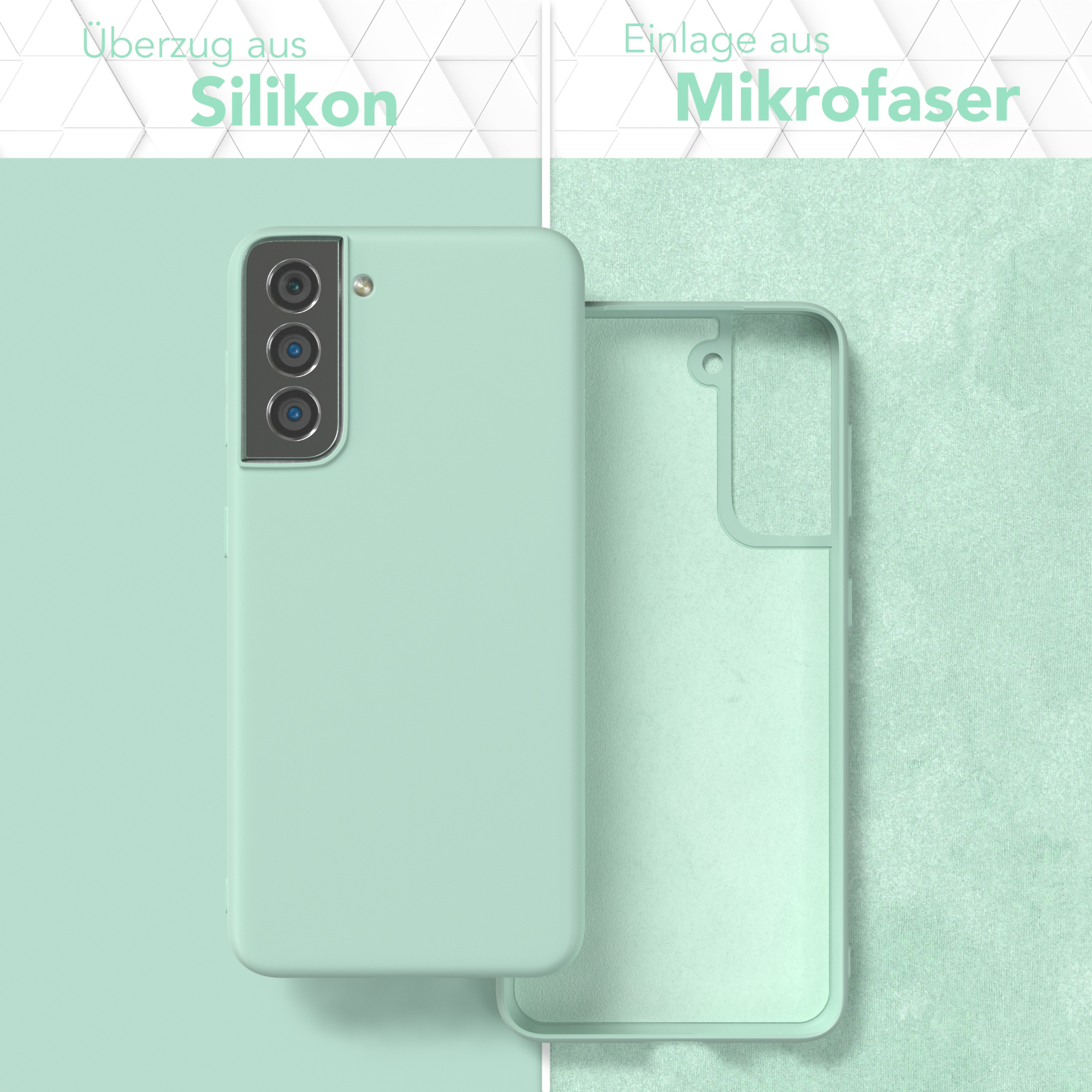 EAZY CASE Mint Silikon TPU Galaxy Handycase Samsung, Grün Matt, 5G, Backcover, S21