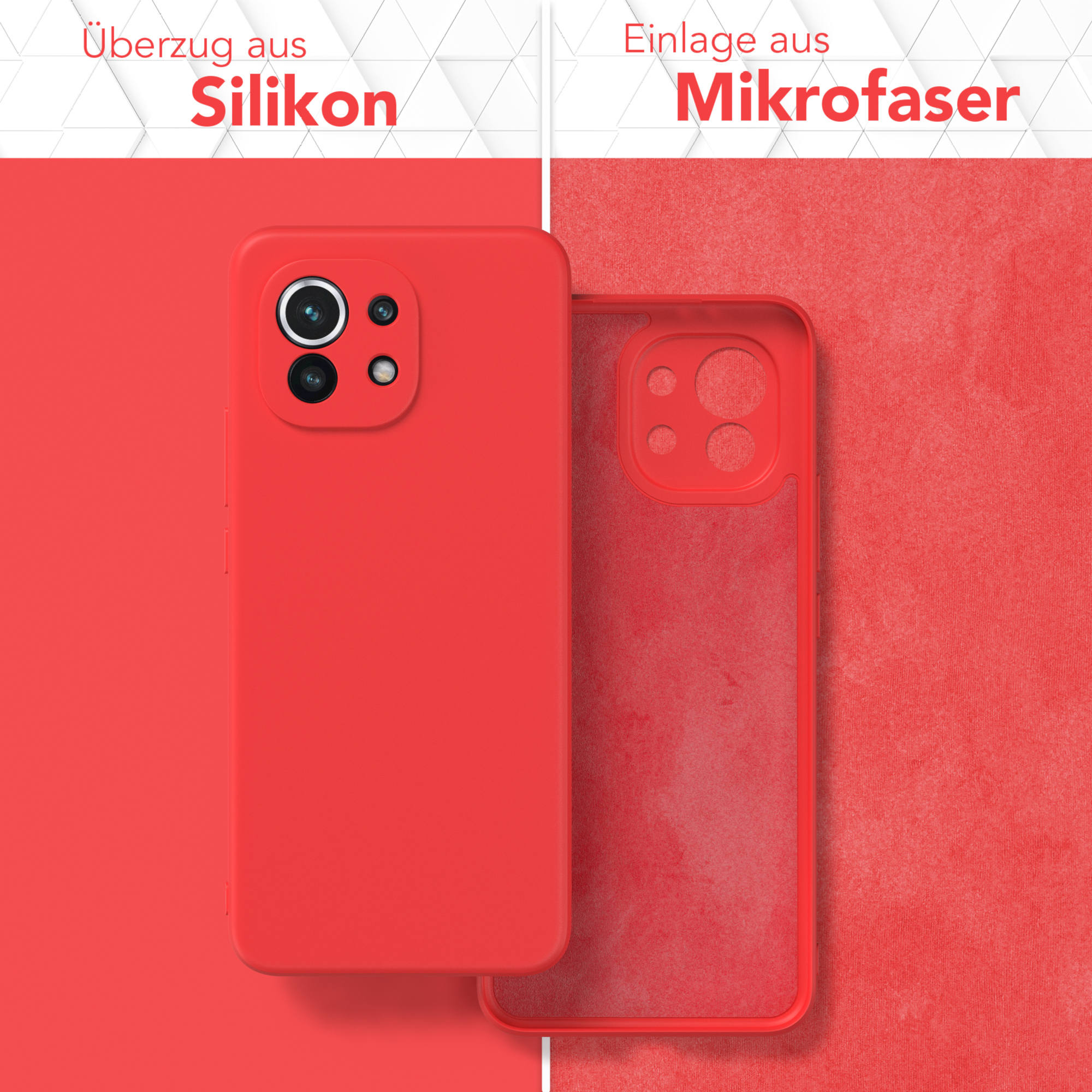 Xiaomi, Rot TPU Silikon Mi Backcover, 11 Handycase EAZY Matt, CASE 5G,