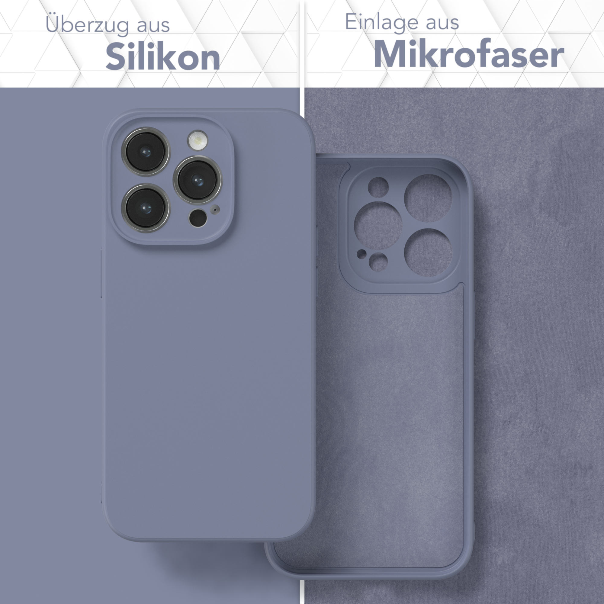 EAZY CASE TPU Silikon Handycase Blau Apple, iPhone Backcover, Matt, 14 Pro, Eis