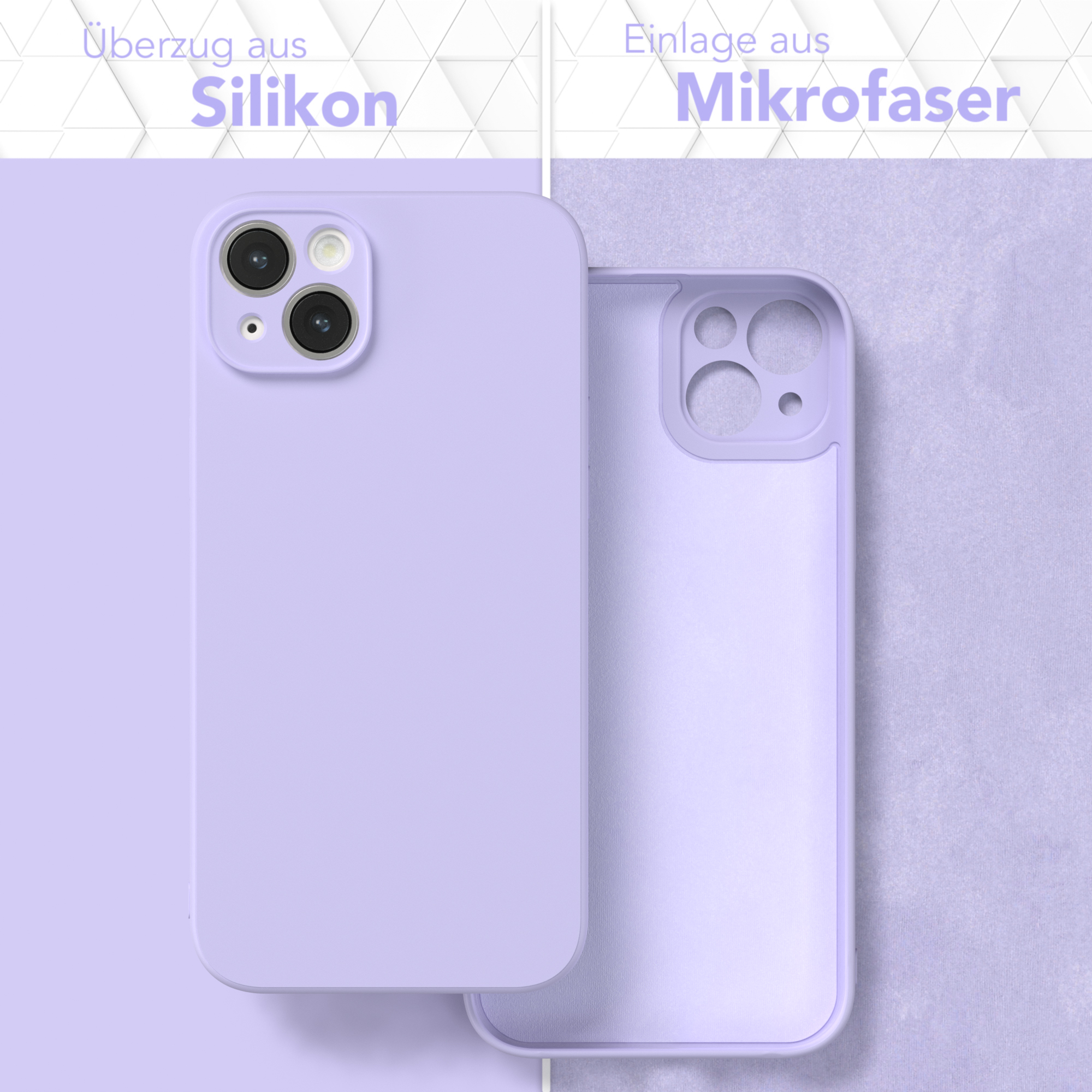 Handycase Matt, Plus, / Apple, Silikon CASE EAZY iPhone 14 Backcover, TPU Lavendel Violett Lila