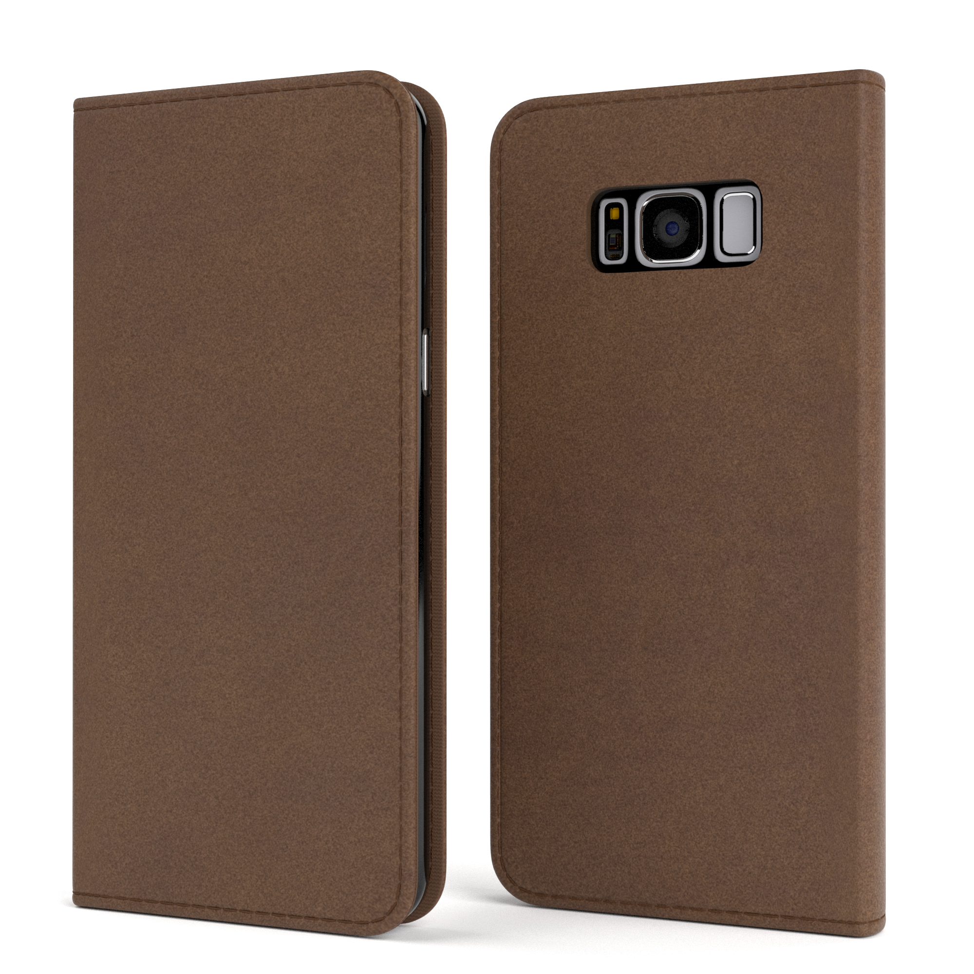 CASE Galaxy S8, Braun Samsung, Kartenfach, mit Bookstyle Klapphülle Vintage EAZY Bookcover,