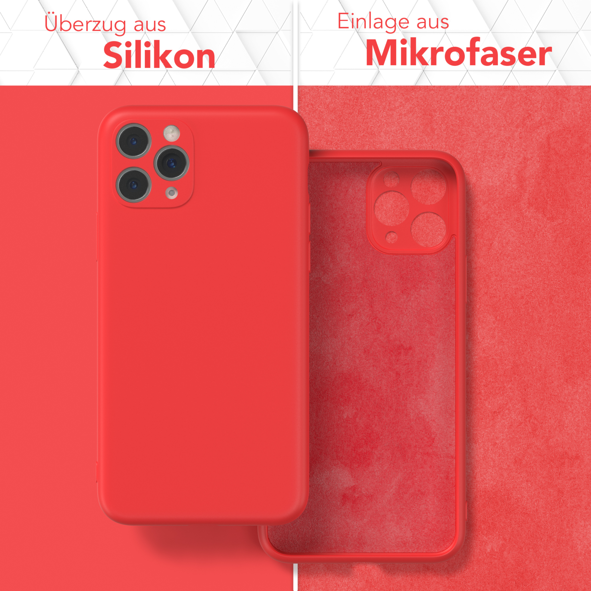 CASE Silikon Apple, EAZY Rot 11 Matt, iPhone Backcover, Pro, Handycase TPU