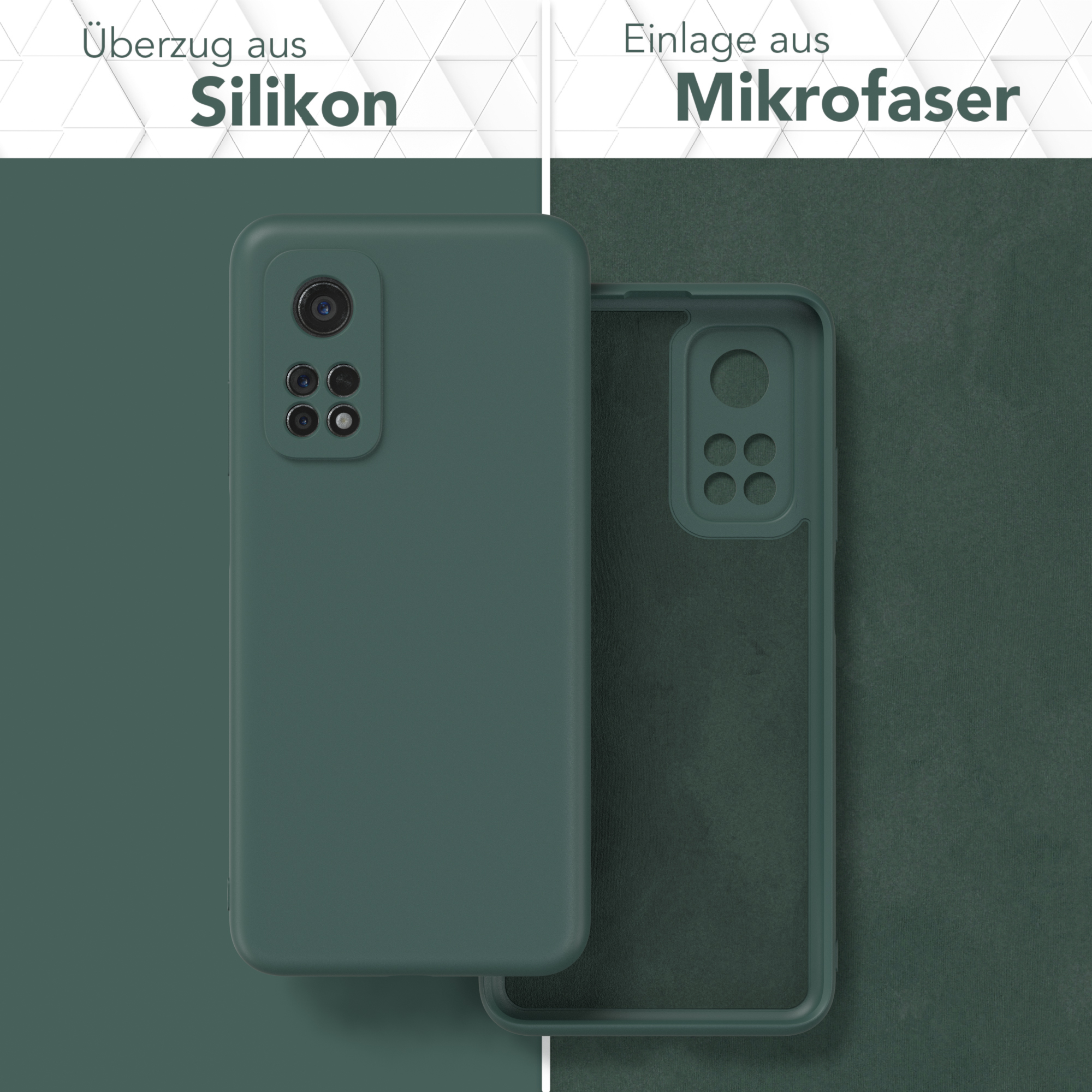 CASE Xiaomi, EAZY Matt, Nachtgrün 10T 5G Mi Backcover, Silikon / Pro TPU Mi Handycase 10T / 5G, Grün
