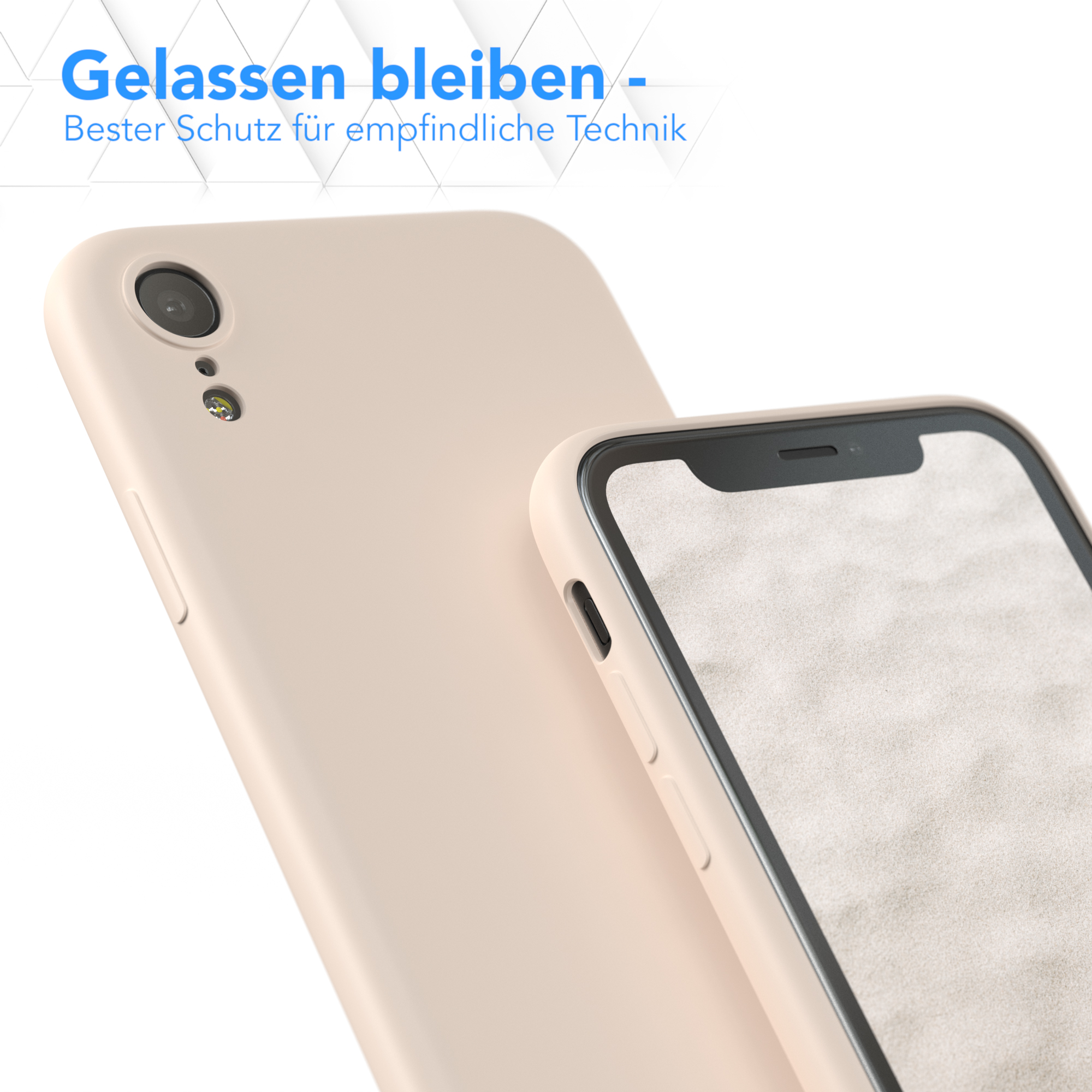 Eine Handyhülle neben einem Telefon, das die Eigenschaften der Hülle zeigt.
