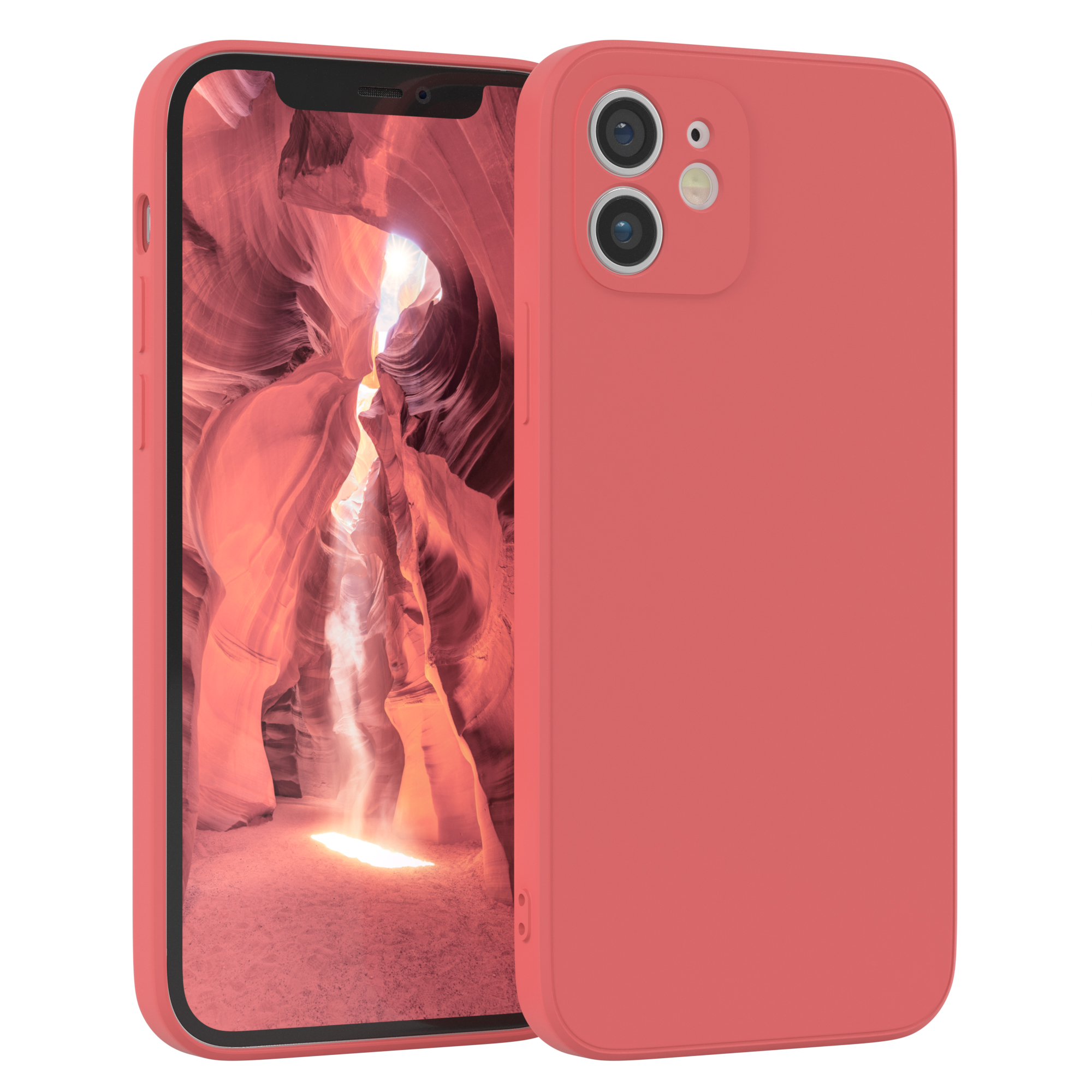 / Apple, iPhone EAZY Rot Handycase TPU CASE Silikon 12, Backcover, Matt, Hellrot