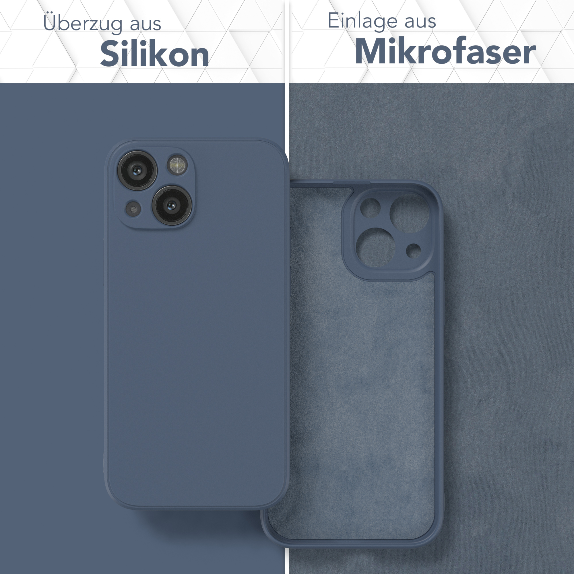 EAZY CASE TPU Silikon iPhone Apple, 13 / Matt, Handycase Petrol Mini, Blau Backcover